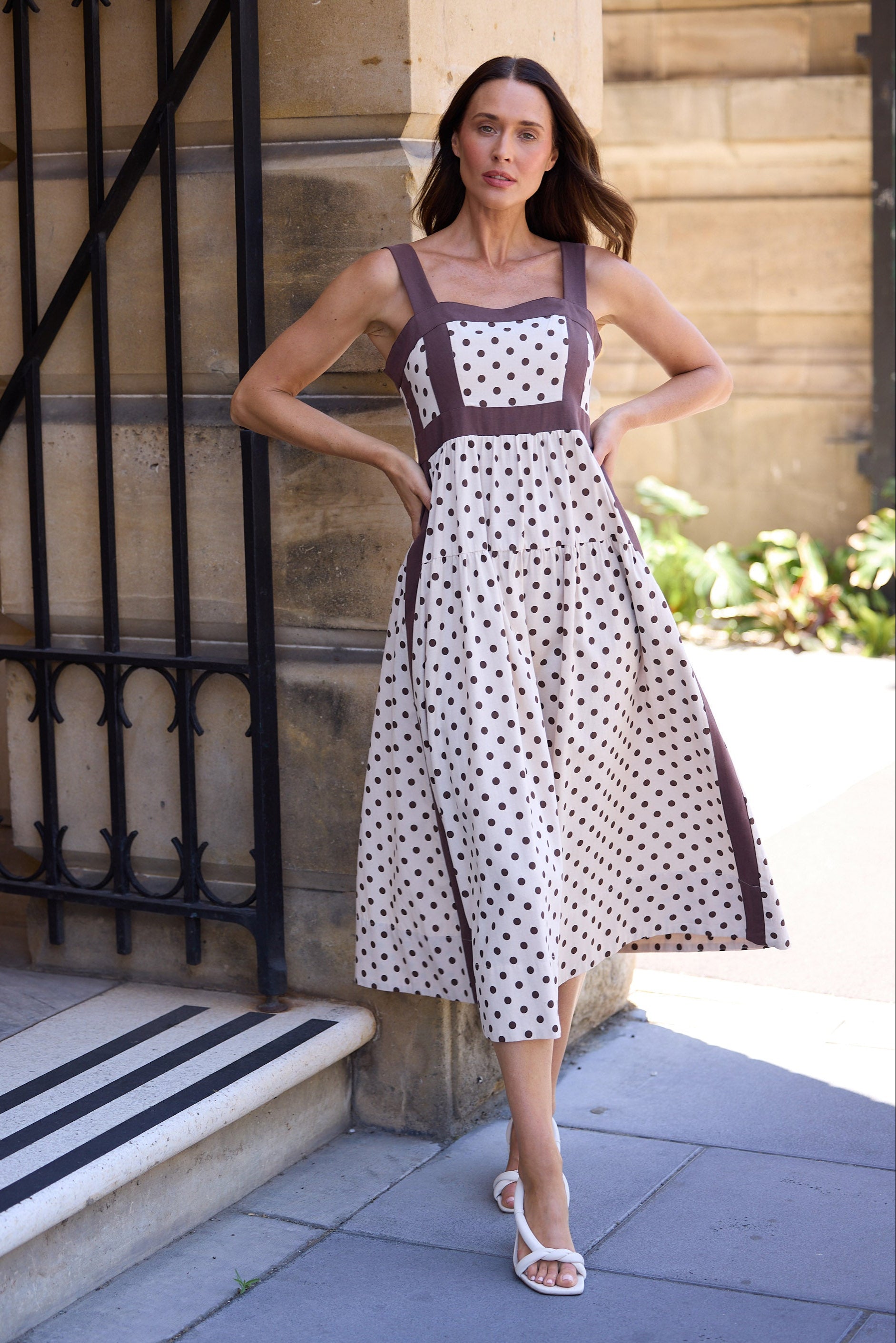 Jolie Dress - Polka Dot W Chocolate