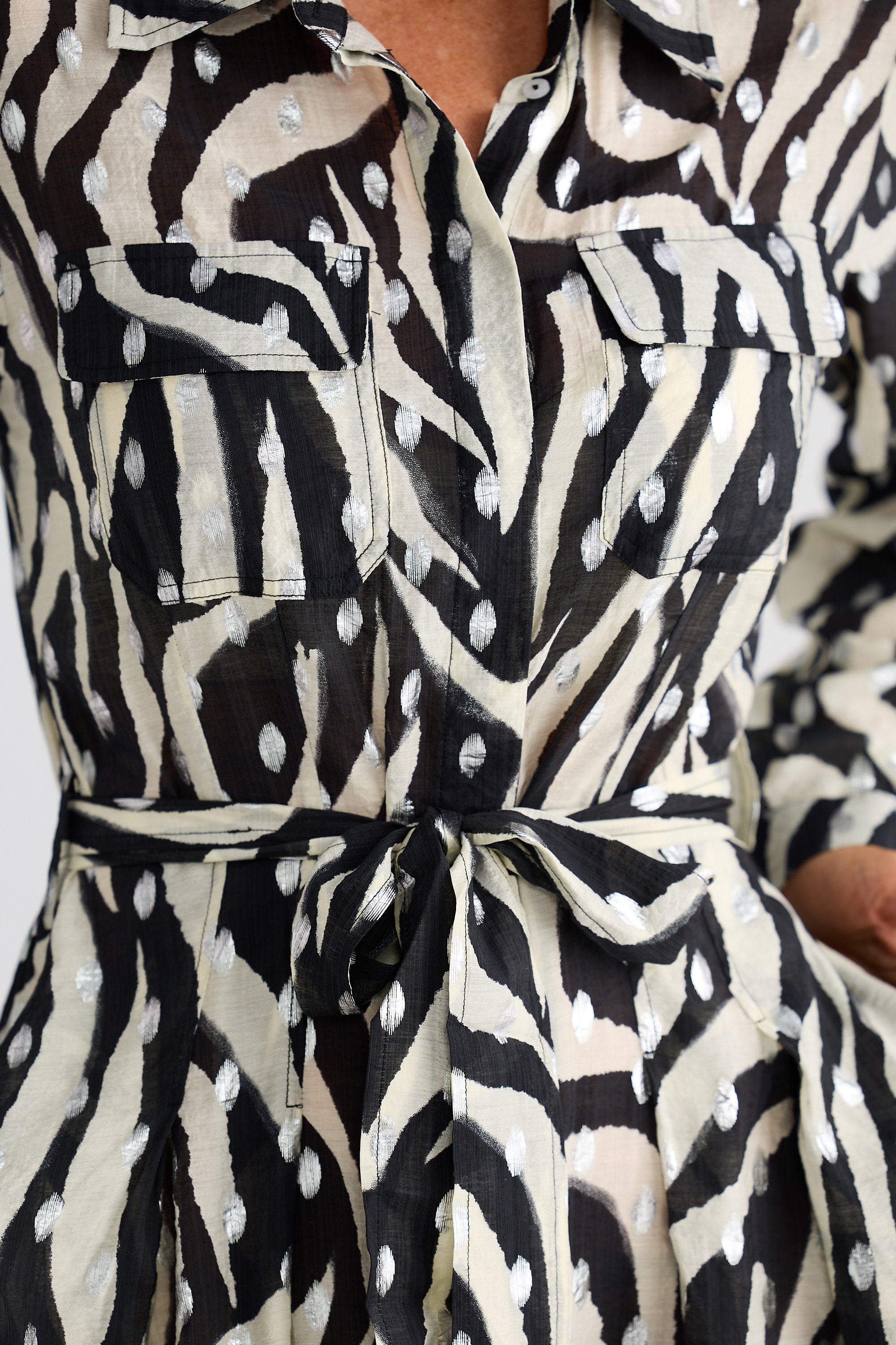 Rossellini Long Sleeve Dress - Zebra Print