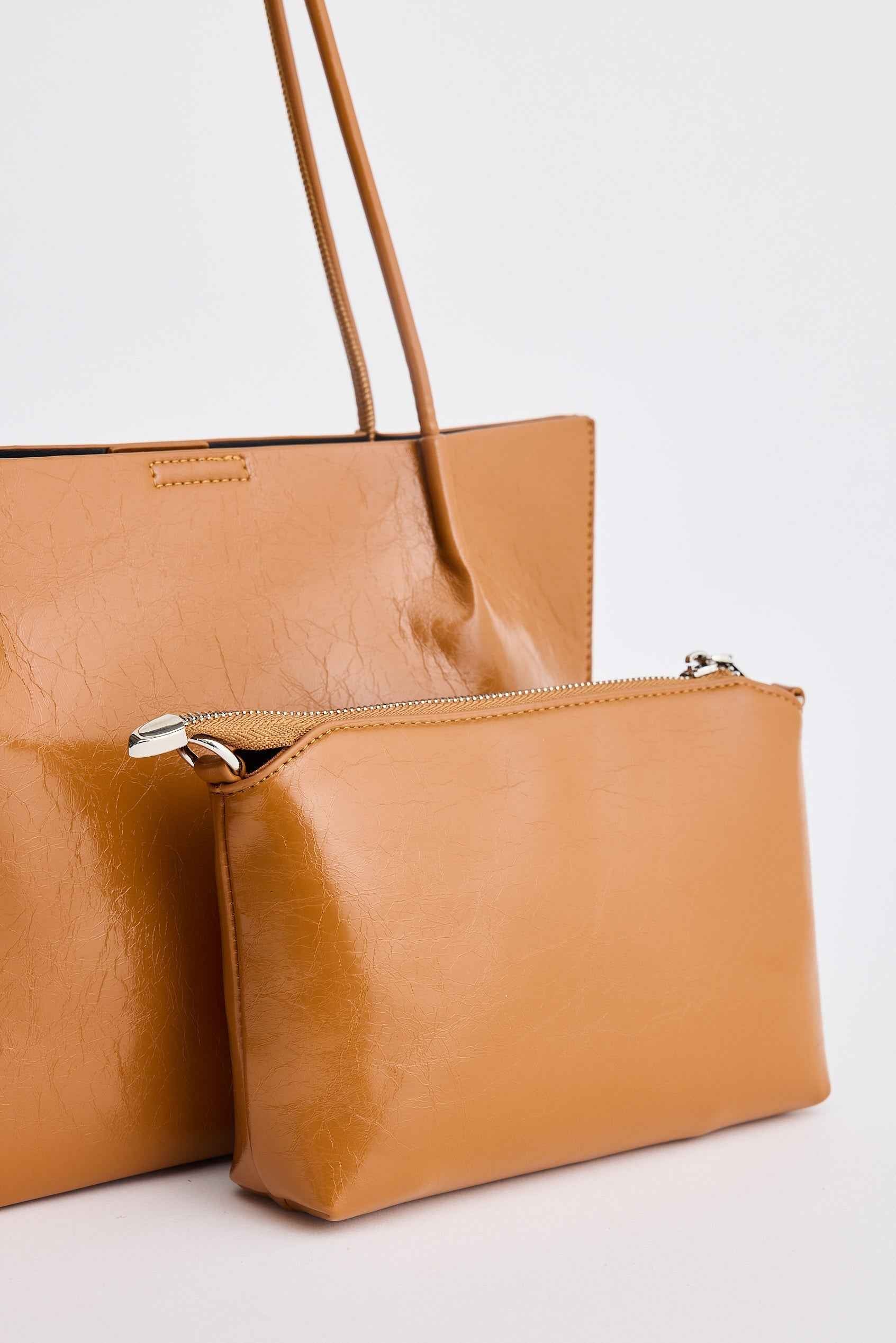Eloise Bag And Pouch Set - Tan