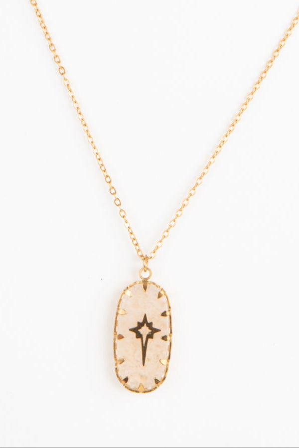 Shooting Star Necklace - Milky White - Brave+True