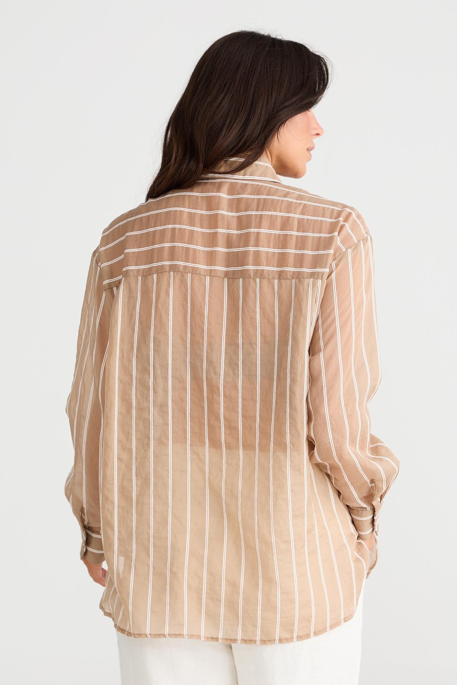 Avalon Shirt - Latte Stripe