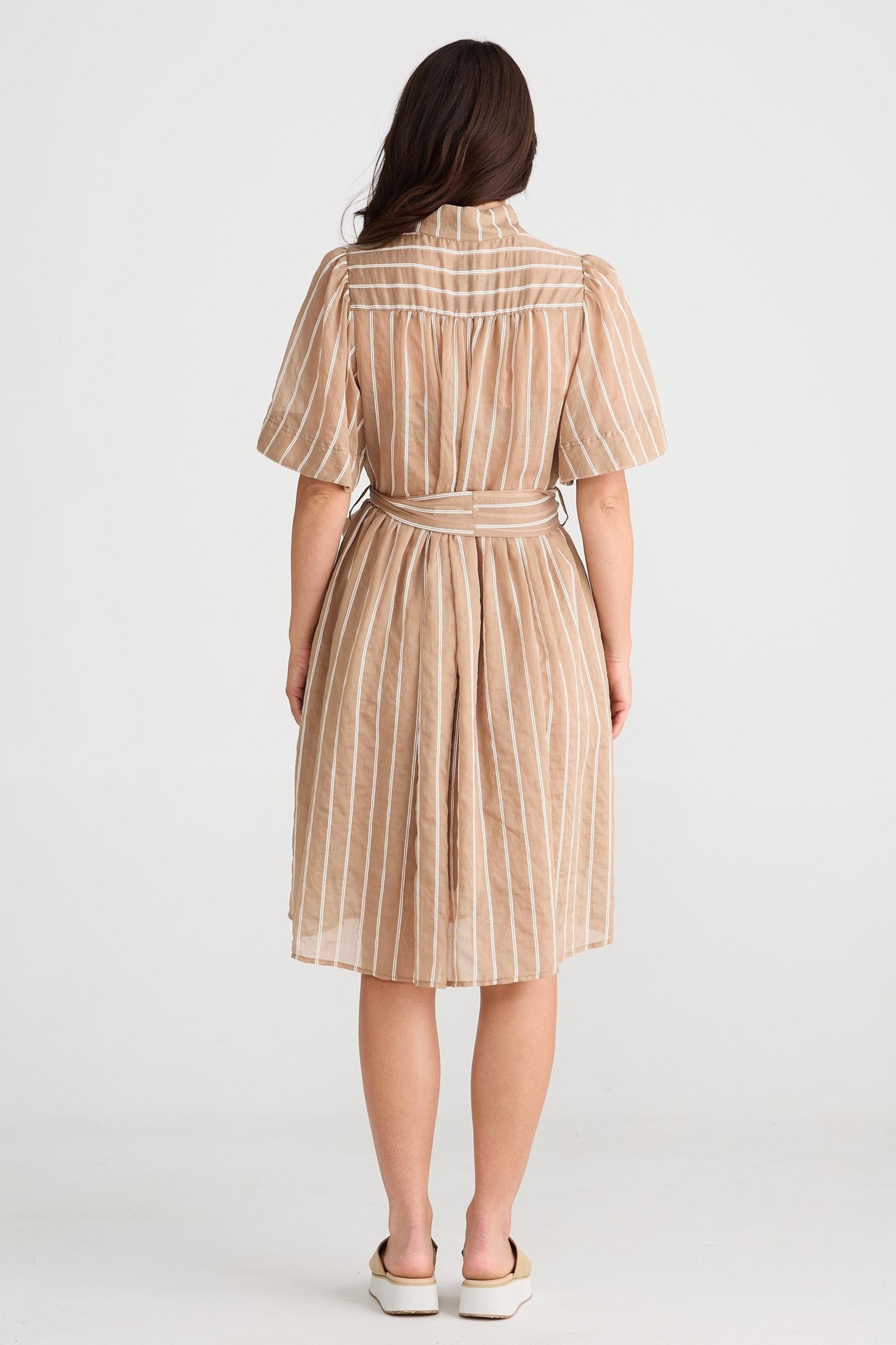 Penelope Dress - Latte Stripe
