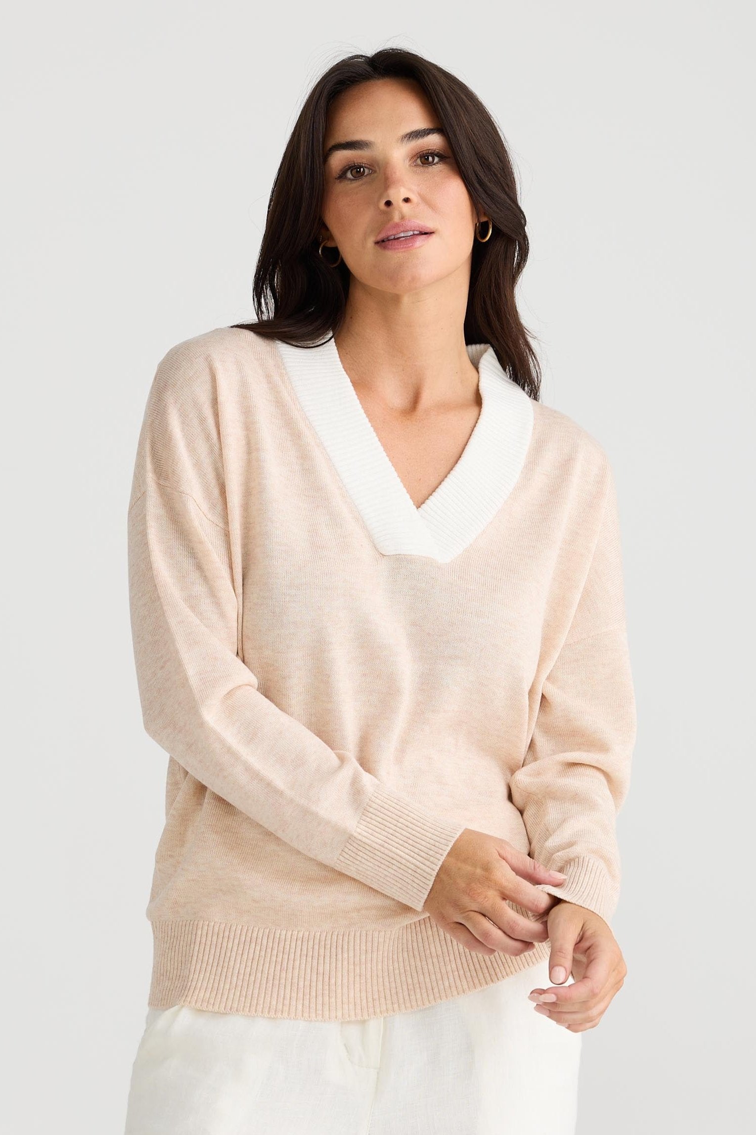 Barcelona Knit - Oat W Off White