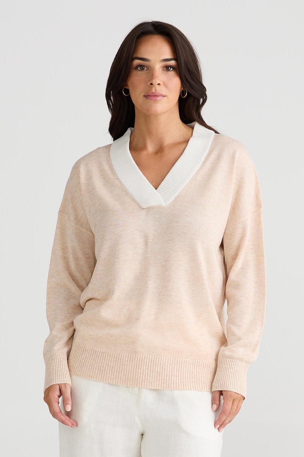 Barcelona Knit - Oat W Off White