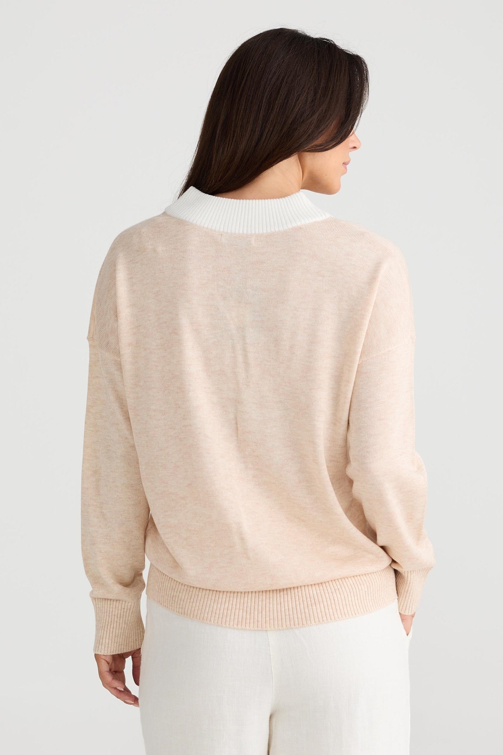 Barcelona Knit - Oat W Off White