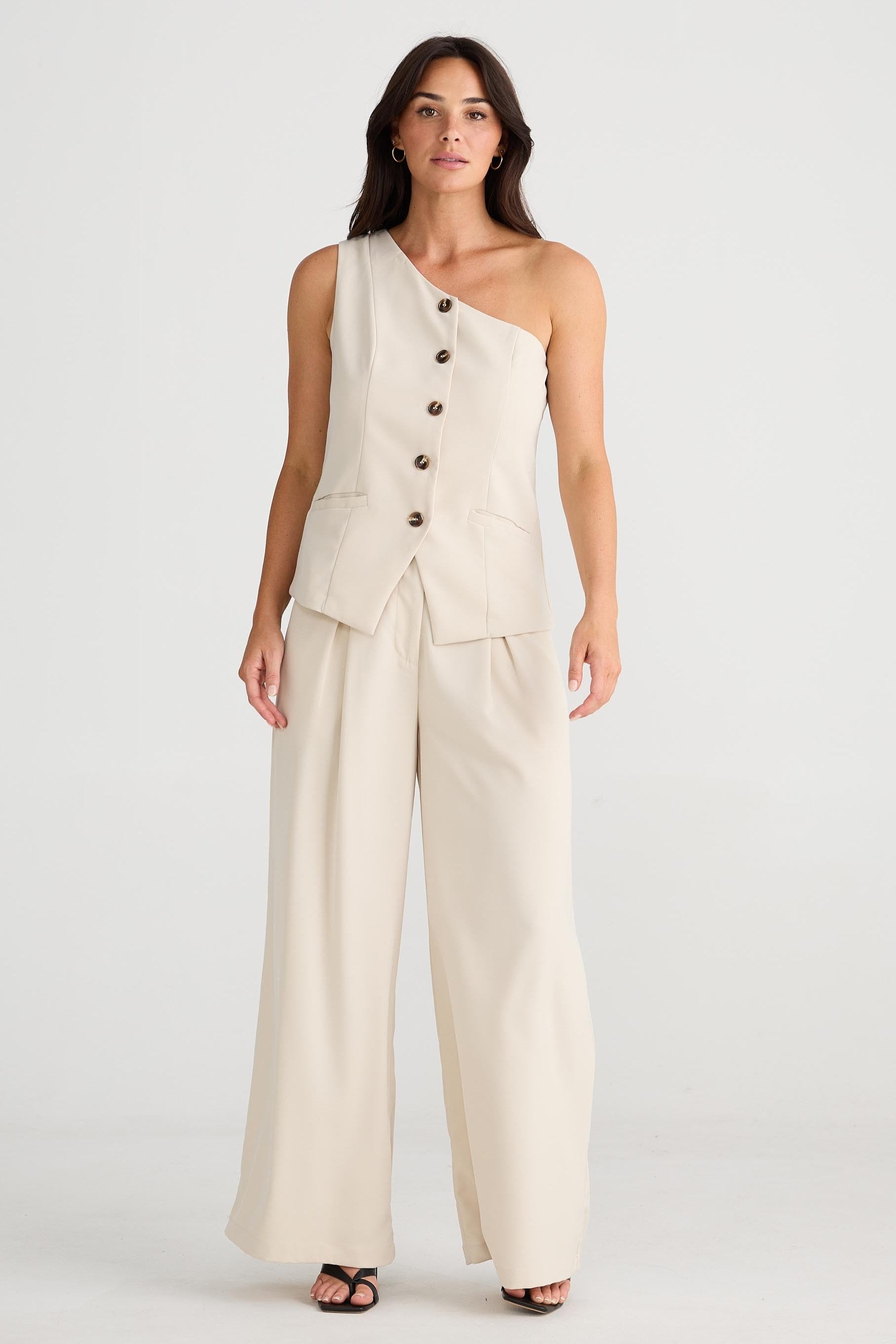 Rozalia Asymmetric Top - Oyster