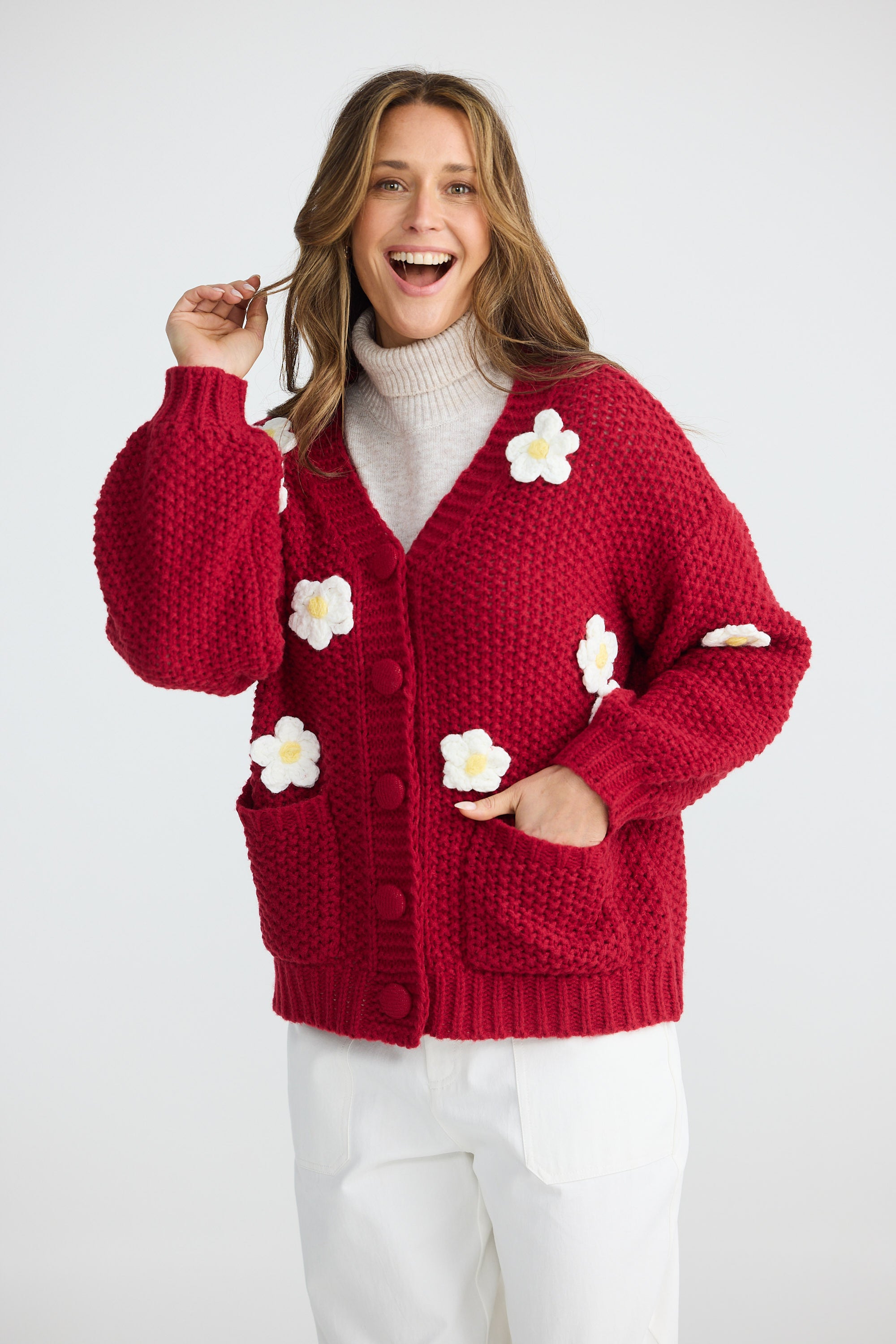 Budburst Cardigan - Cherry