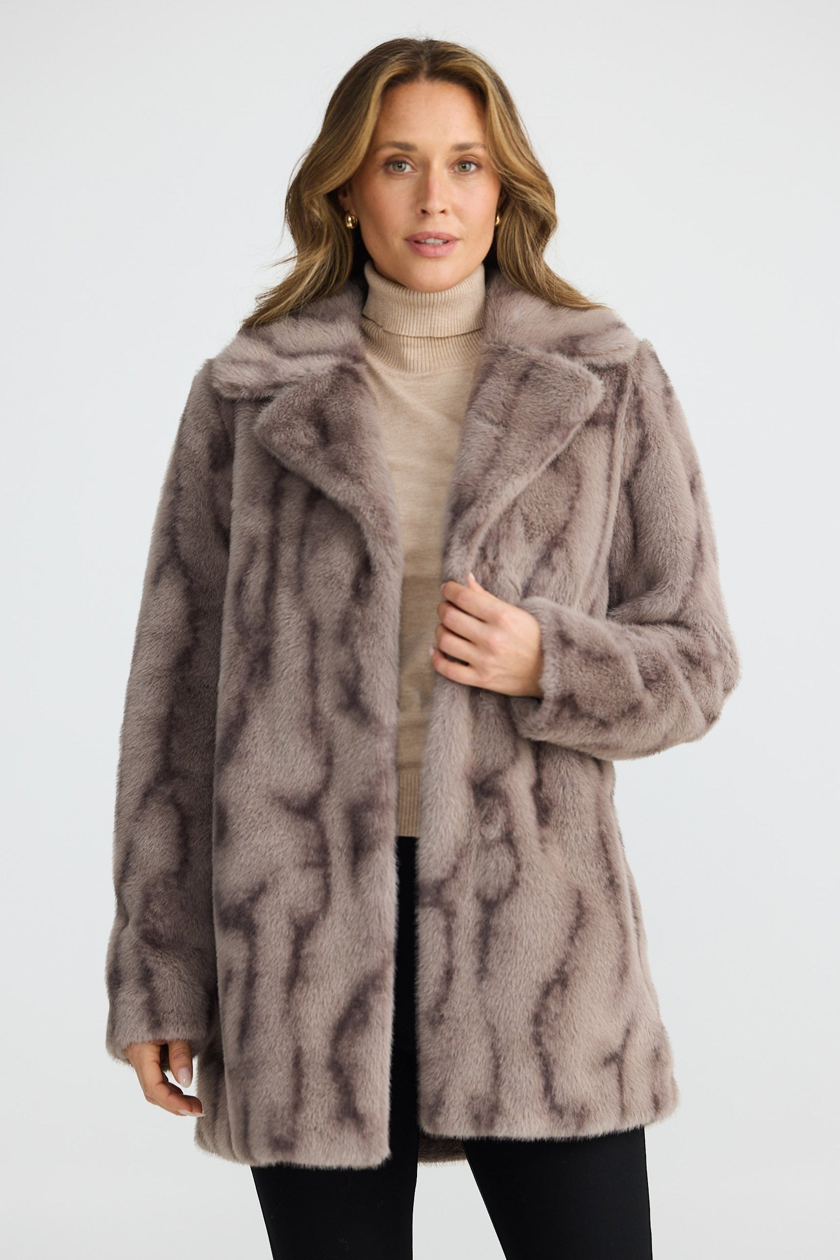 Nadia Fur Coat - Textured Mink