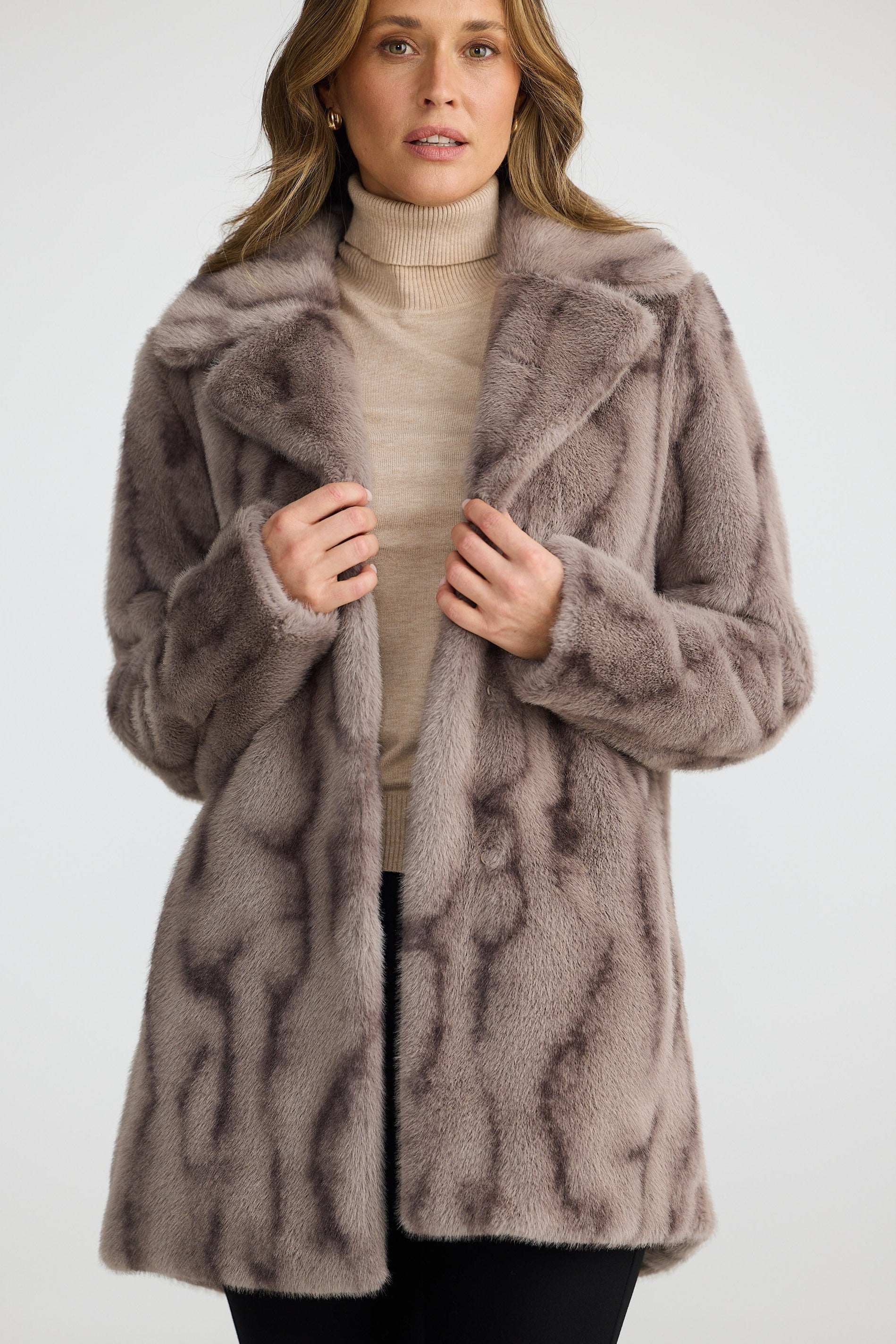 Nadia Fur Coat - Textured Mink