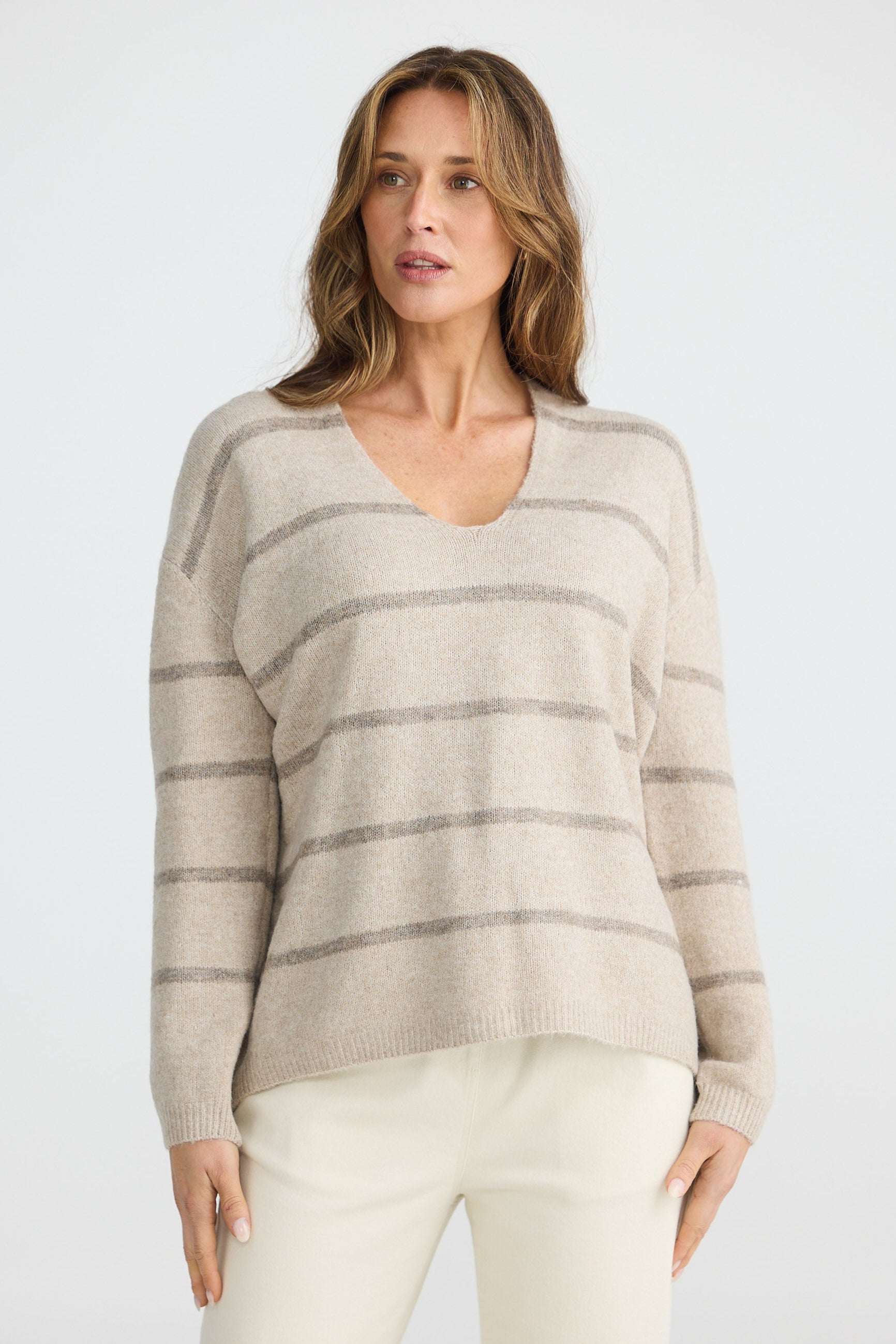 Hallie Knit - Taupe W Cocoa