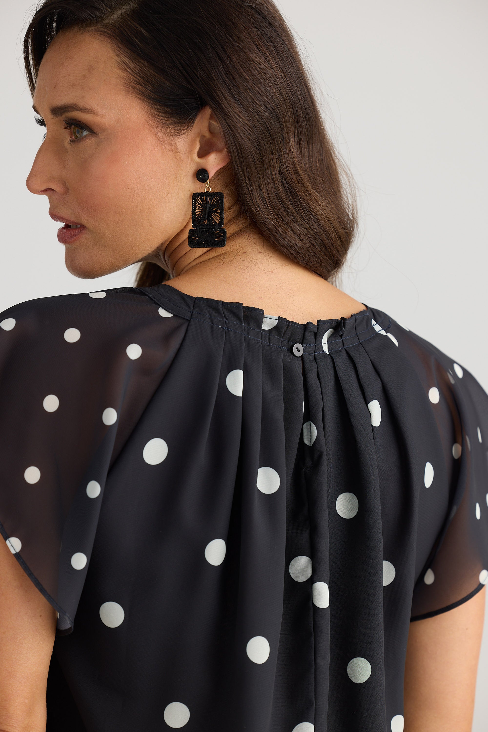Boulevard Top - Black W White Spot