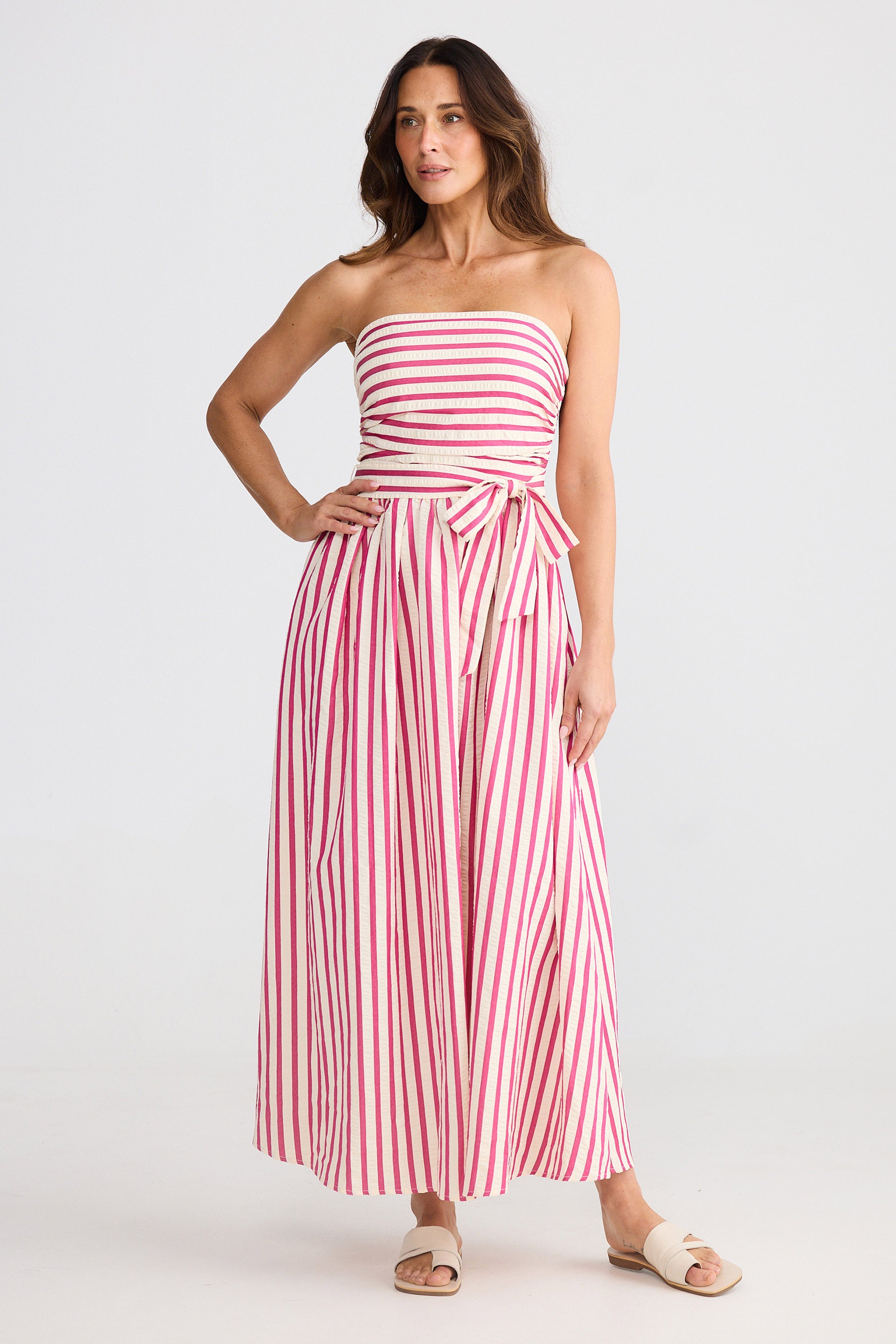 Avalon Dress - Hot Pink Stripe
