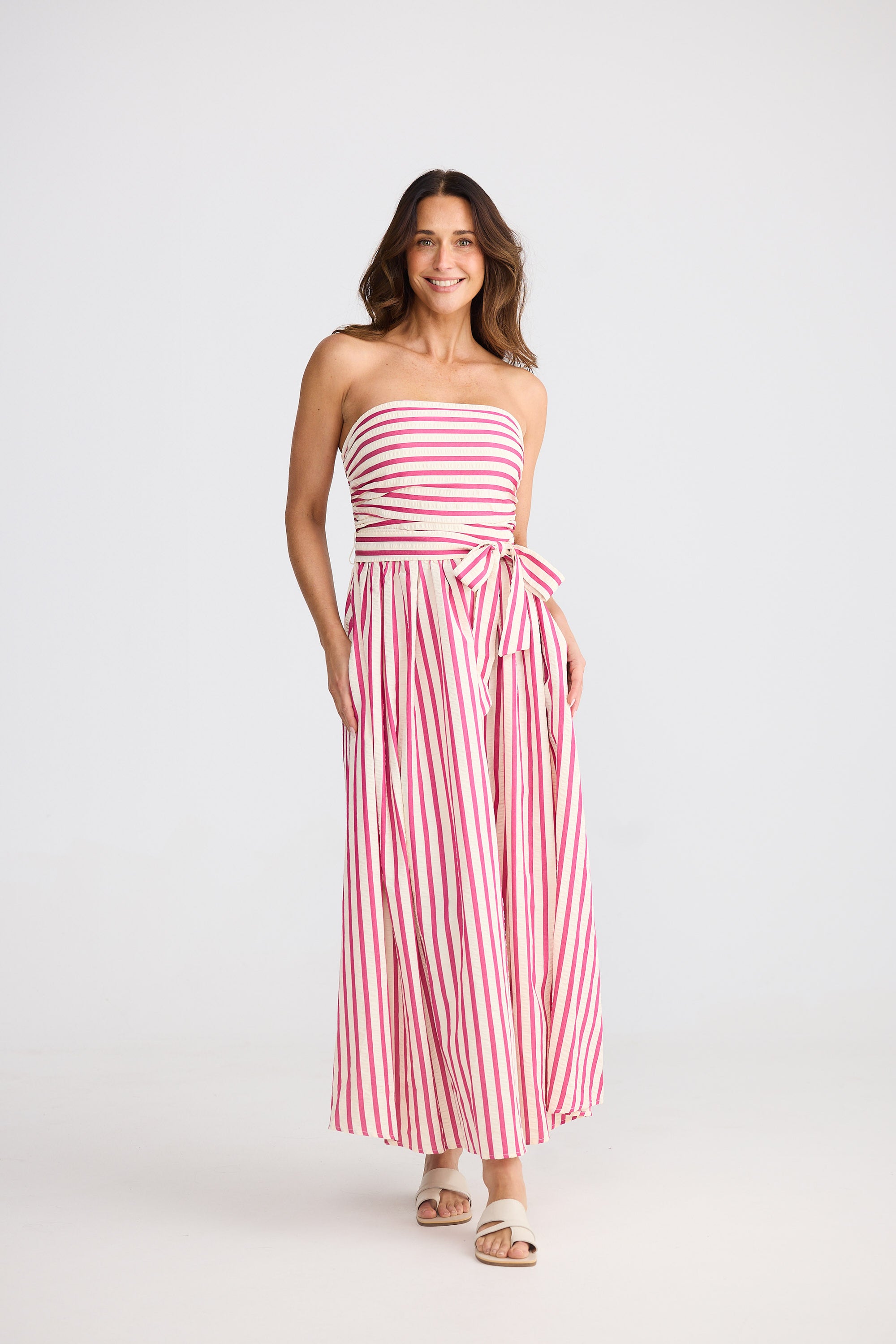 Avalon Dress - Hot Pink Stripe