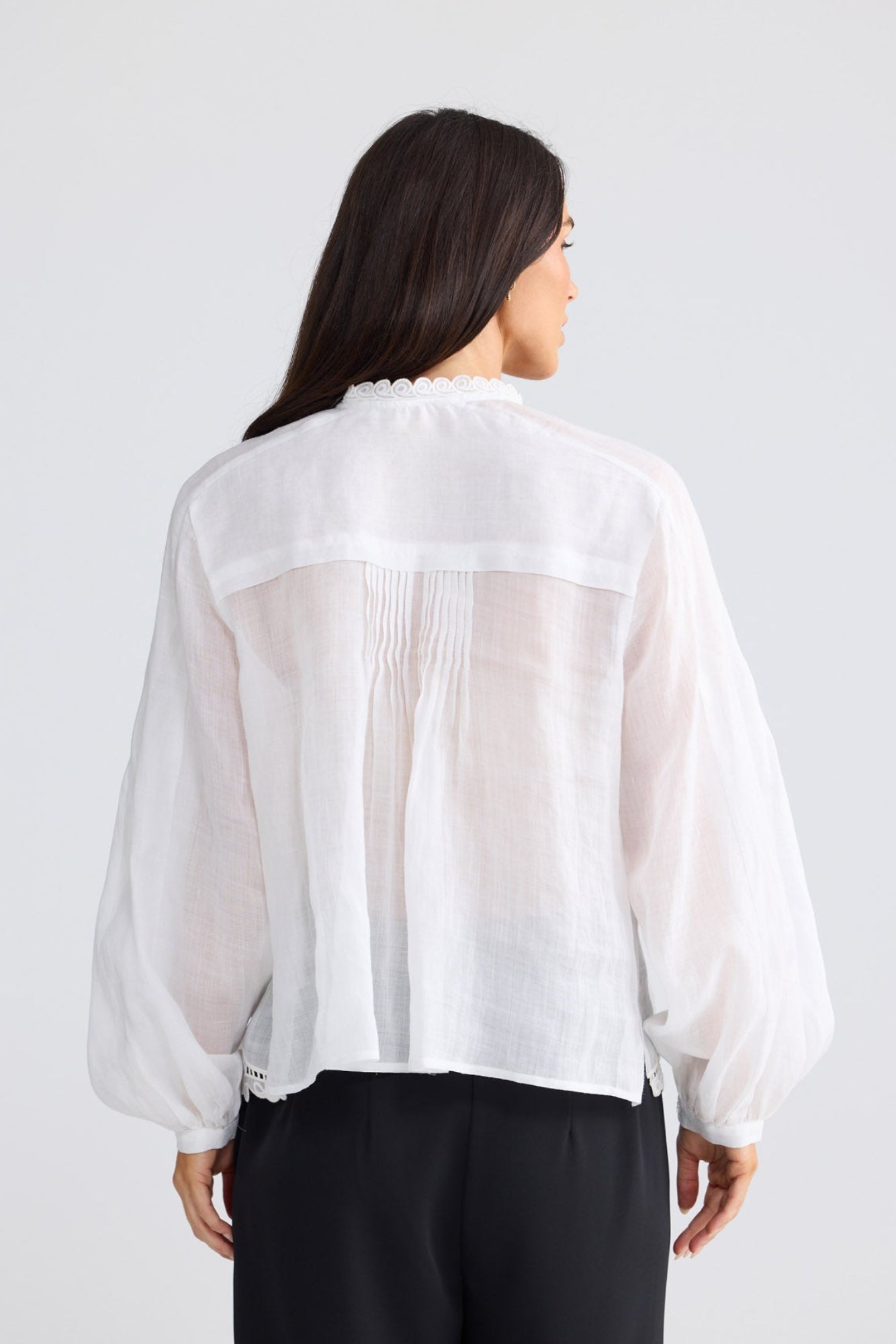 Model wearing Jenson Shirt in White by Brave + True, view 4.