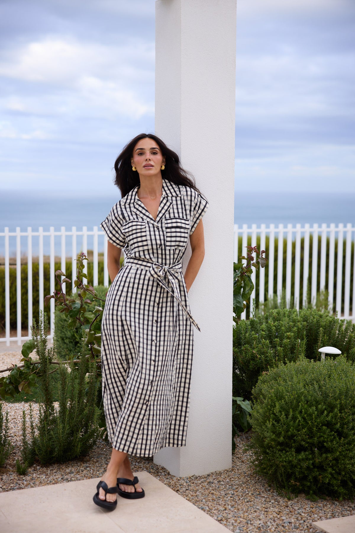 Portia Dress - Black Gingham