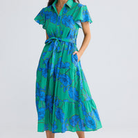 Model wearing Alice Short Sleeve Dress in Bloomsbury Floral by brave+true, view 3.
