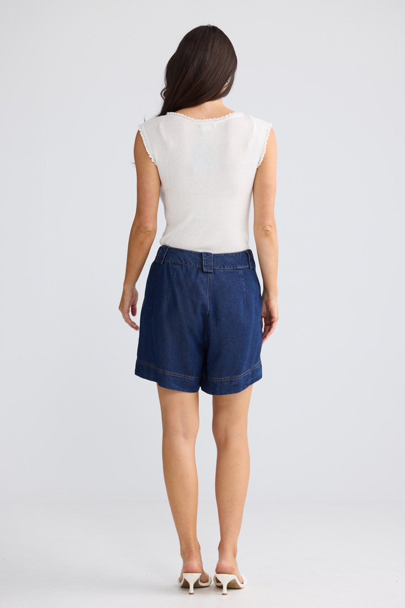 Model wearing Barrymore Short in Indigo by Brave + True, view 3.