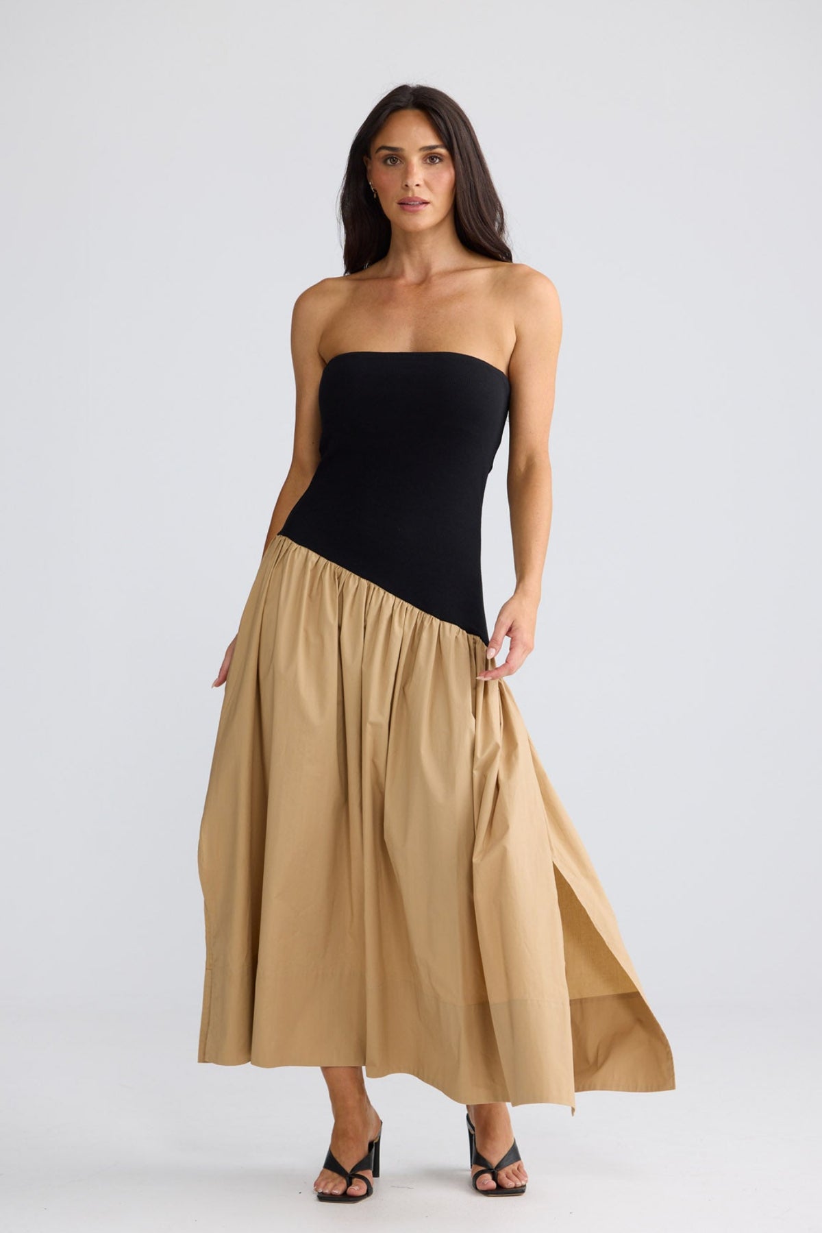 Model wearing Sonita Dress in Black by Brave + True, view 4.