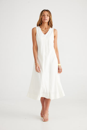 Lita Dress - White + Natural