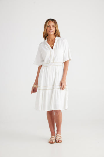 Soiree Dress - White + Natural