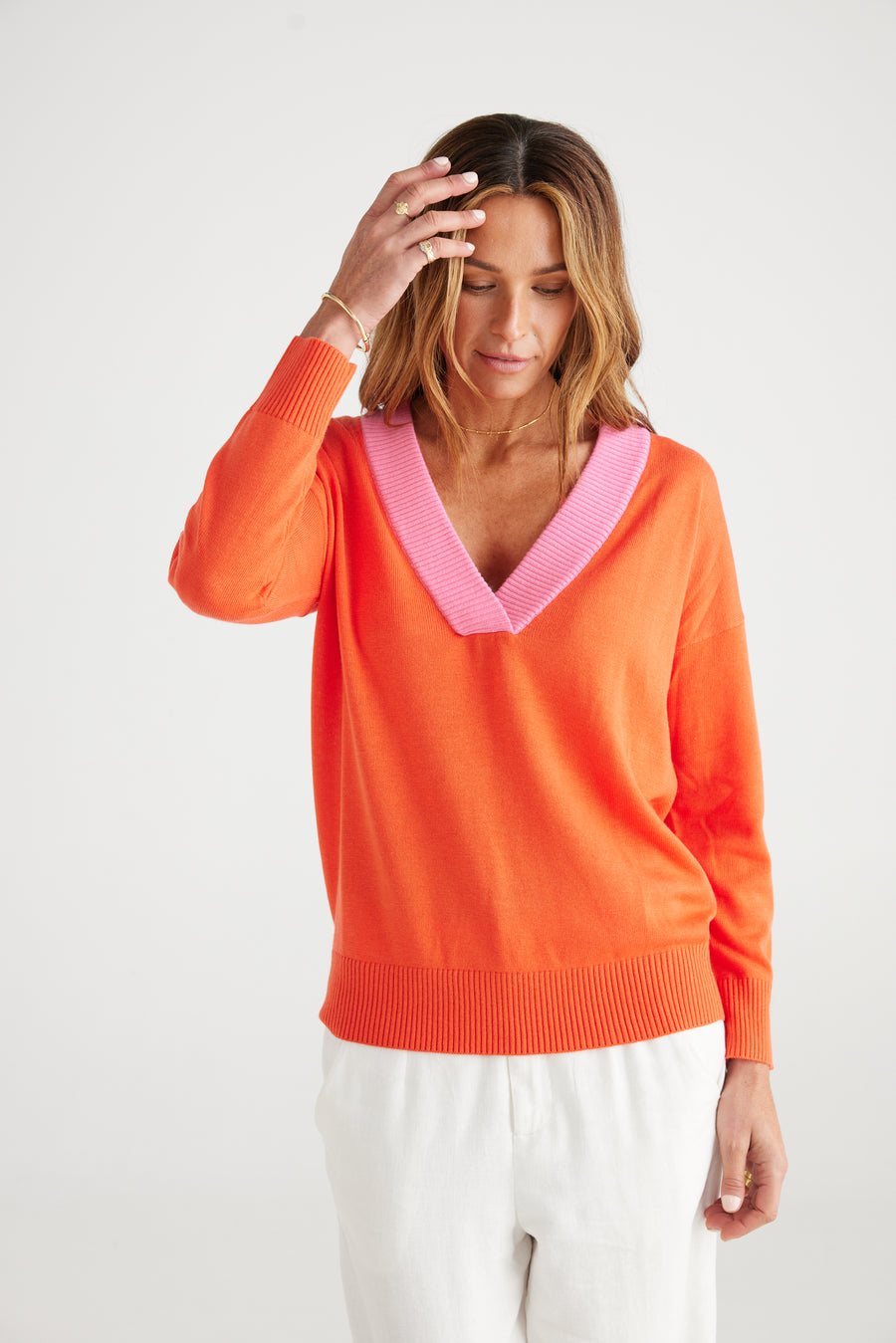 Barcelona Knit - Orange + Pink