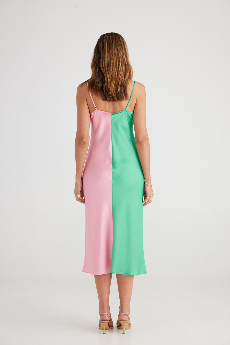 Lexi Two-Tone Dress - Green + Pink