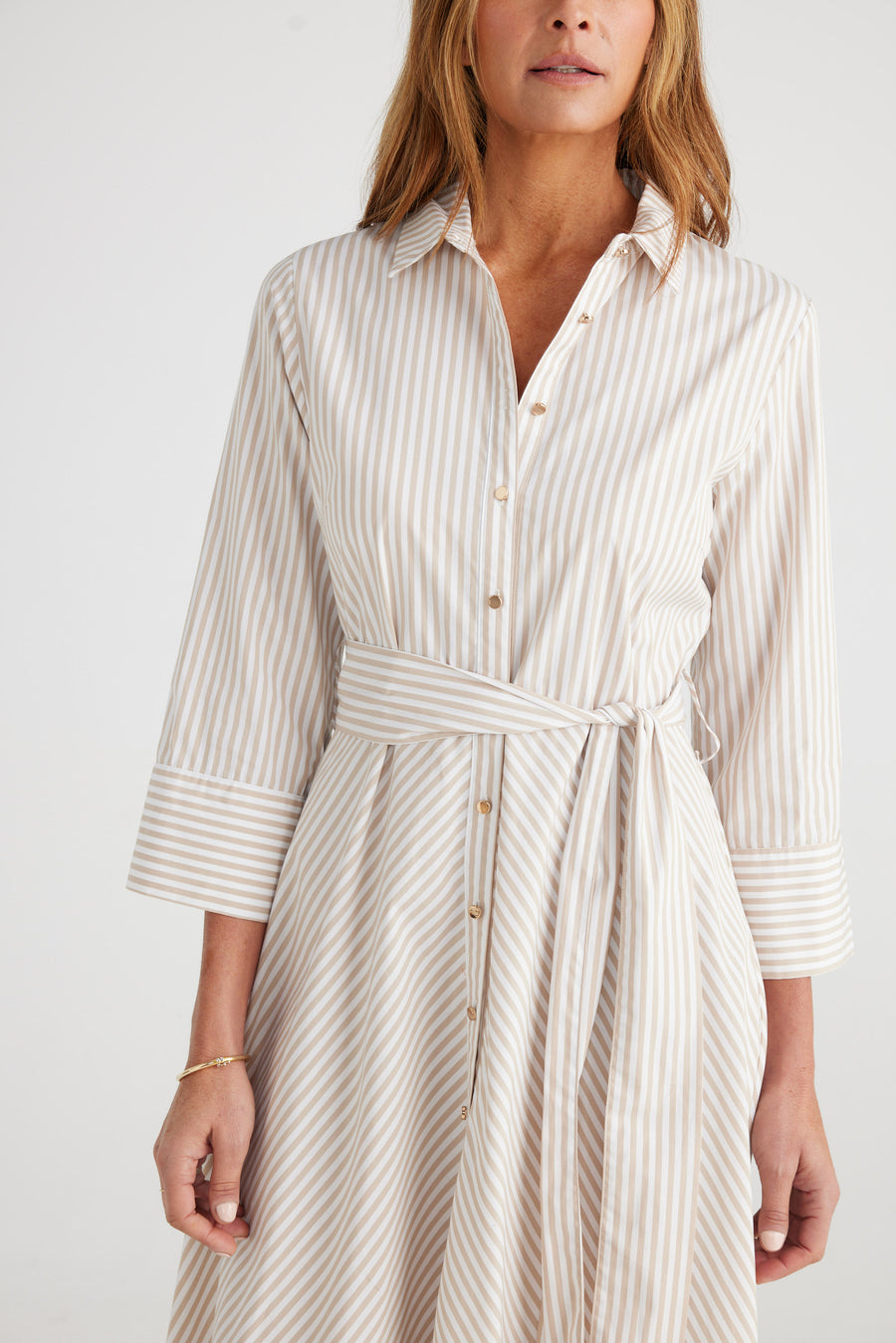 Chandon Shirt Dress - Sand Stripe