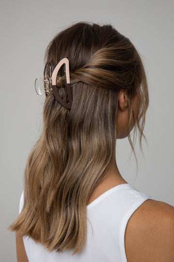 Toby Hair Claw - Taupe + Chocolate