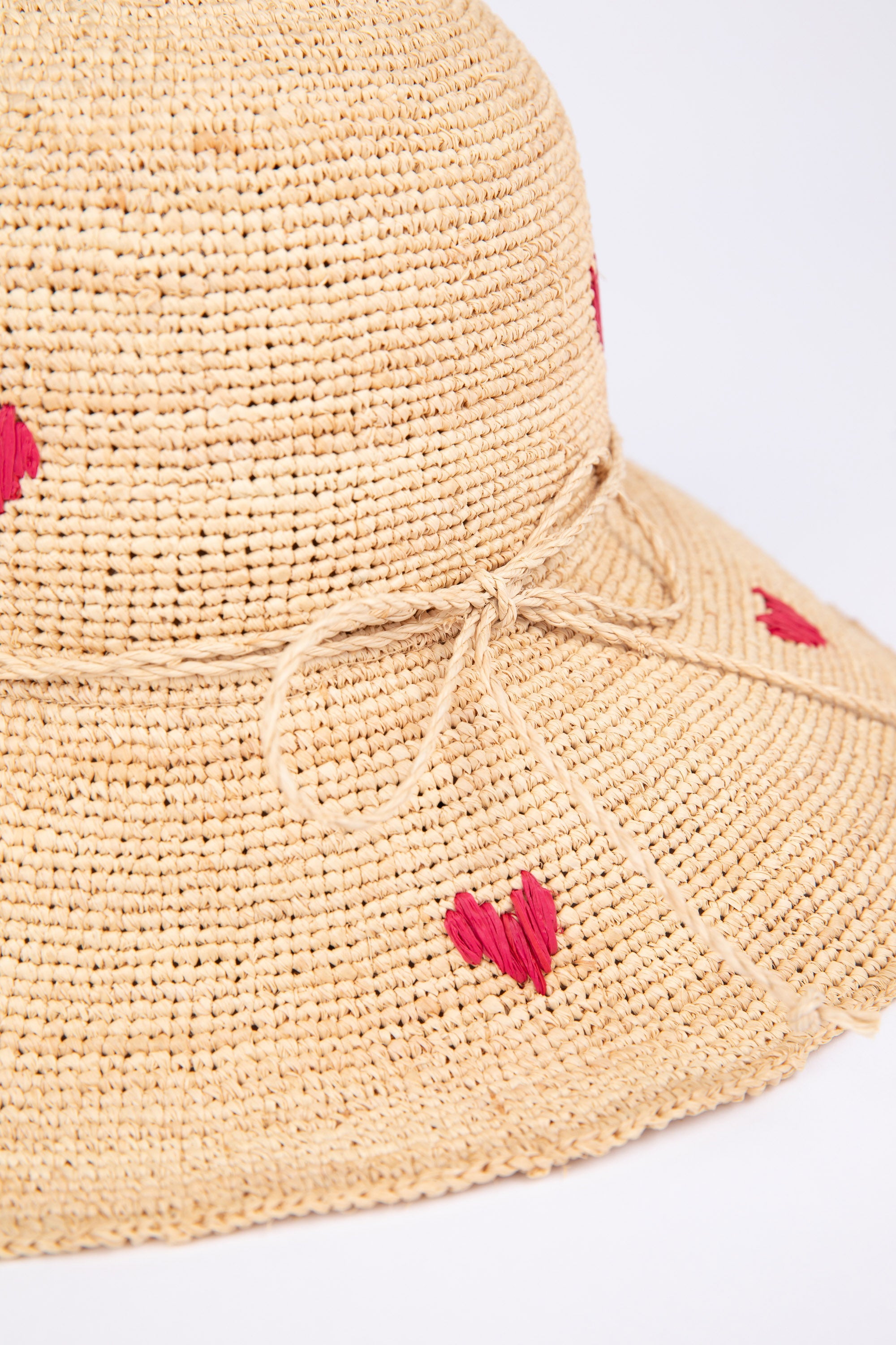 Love Bucket Hat - Natural W Red