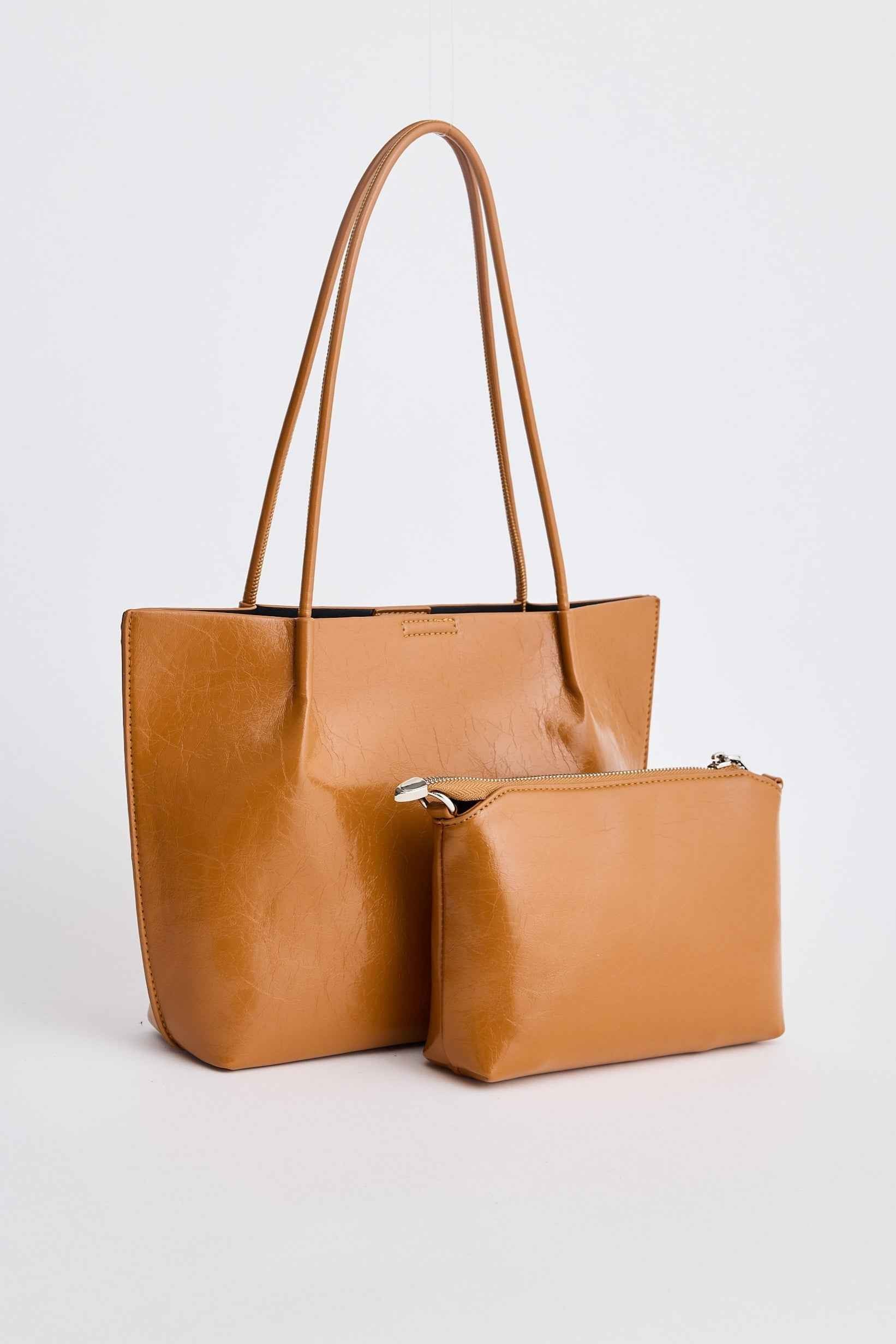 Eloise Bag And Pouch Set - Tan