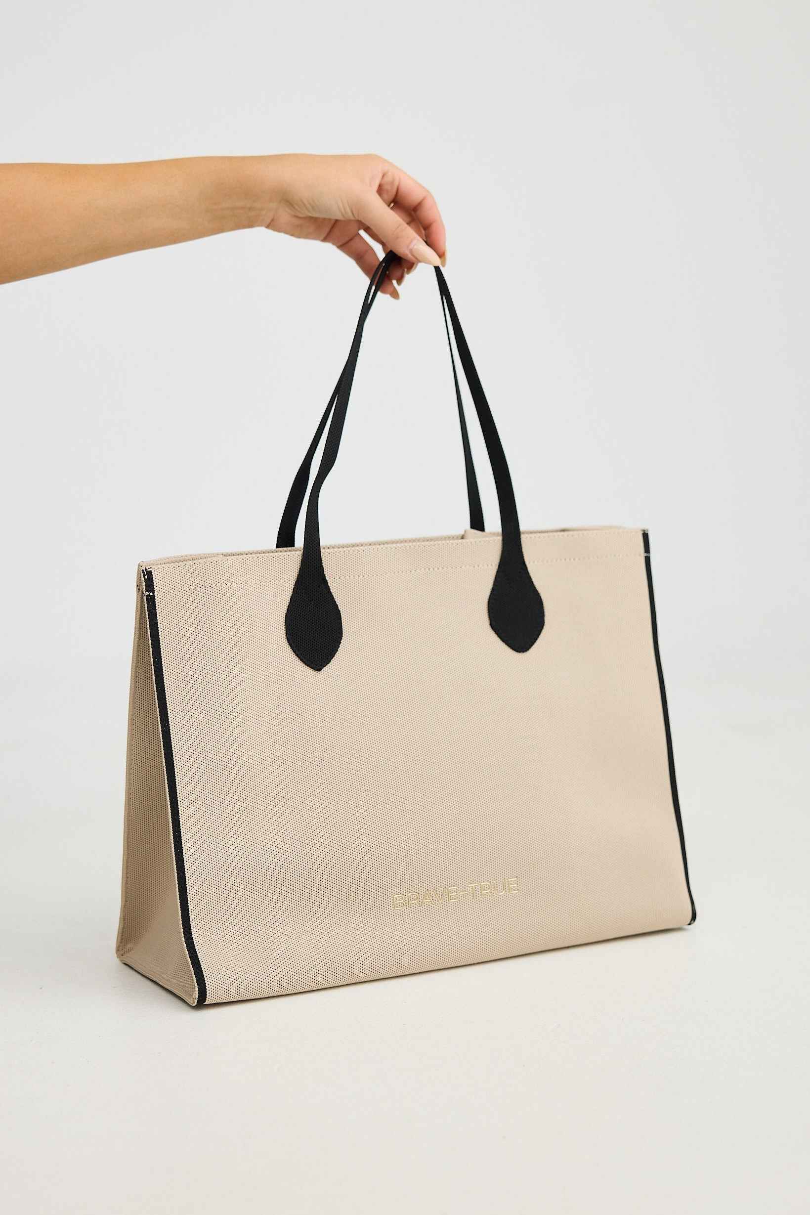 Matcha Tote Bag - Natural With Black