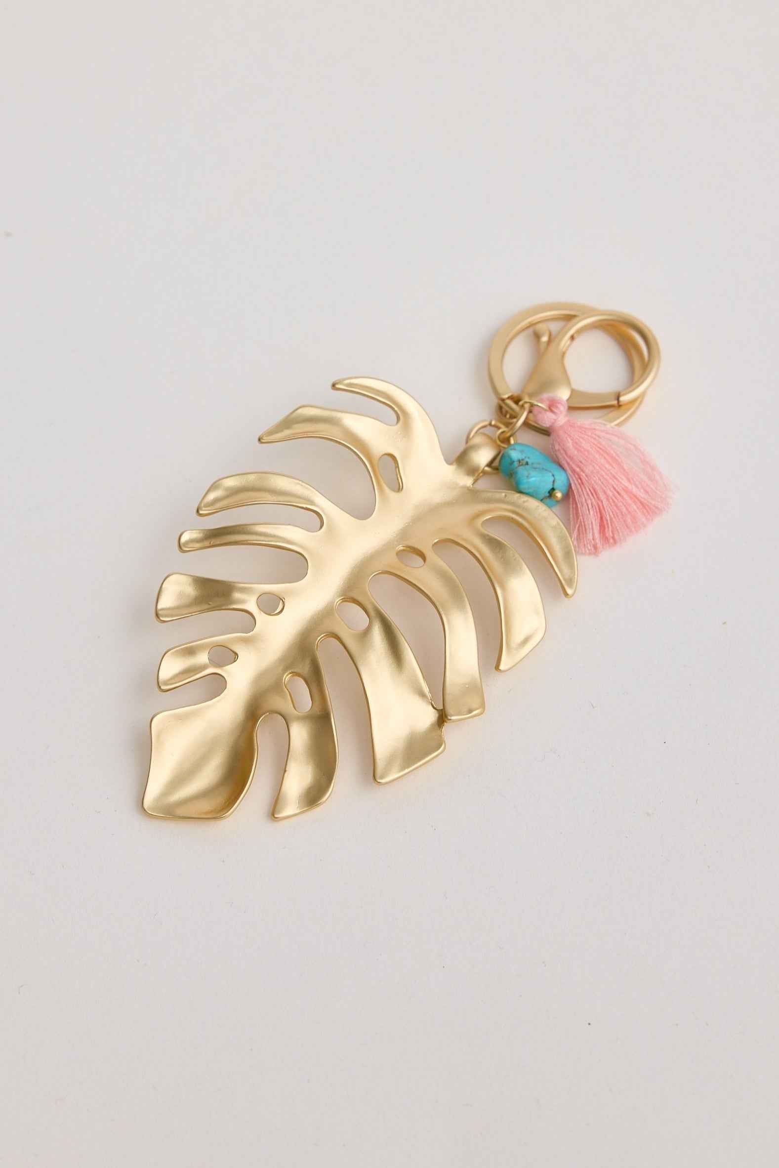 Palm Leaf Keyring - Gold