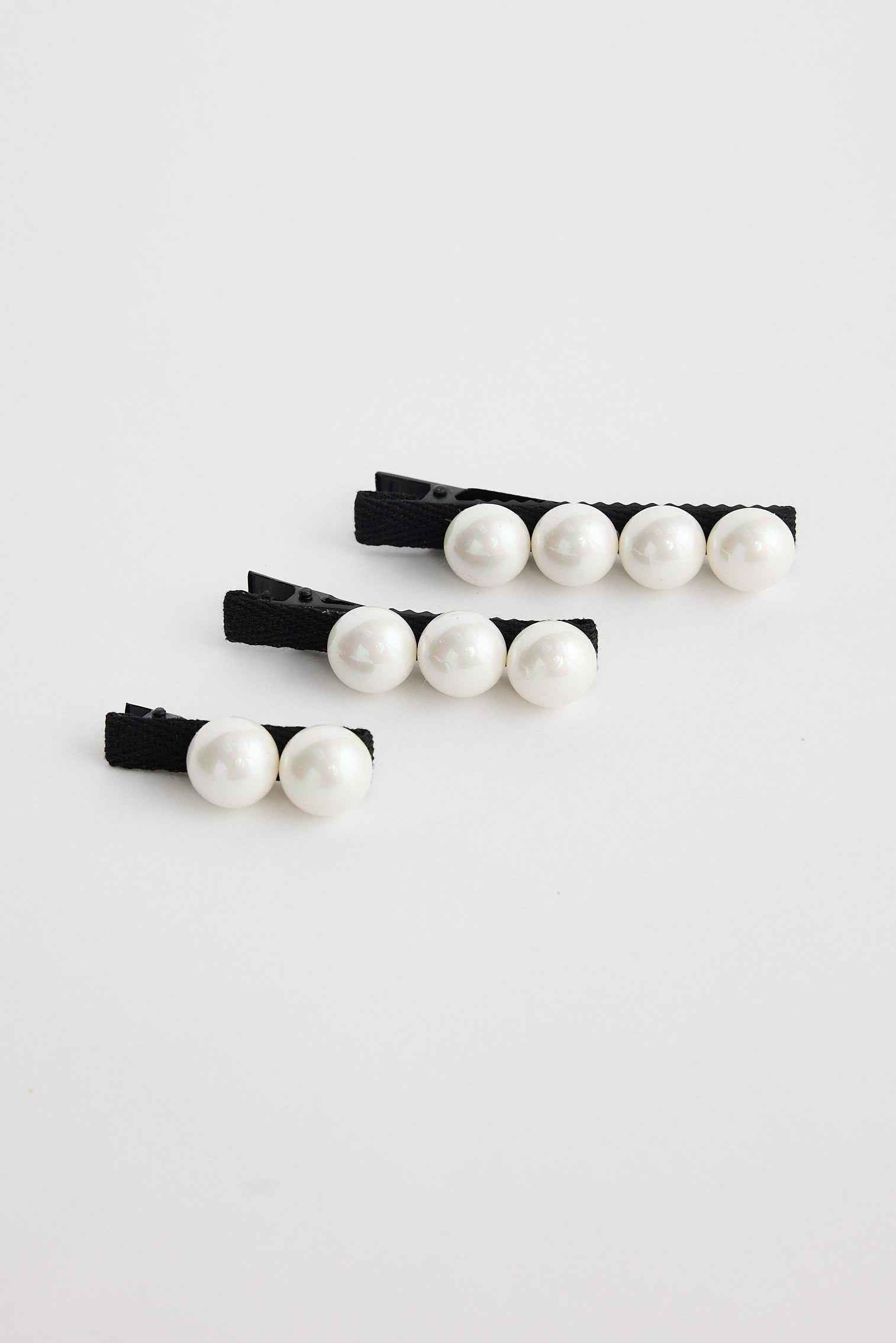 Nancy Hair Clip Set Of 3 - Pearl