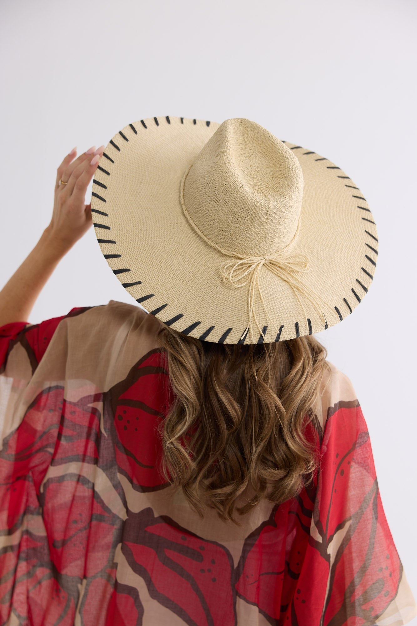 Georgie Hat in beige, front view.