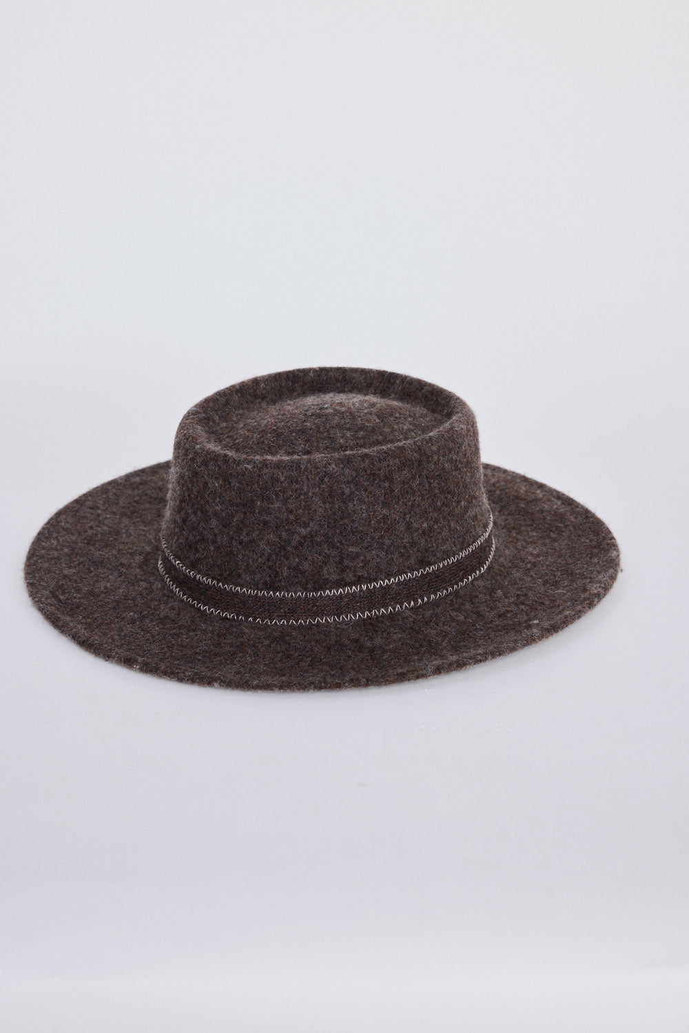 Road Trip Hat - Chocolate hat in chocolate with wide brim silhouette, front view on white background