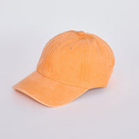 Kenny Cap - Orange cap in orange with structured silhouette, front view on white background