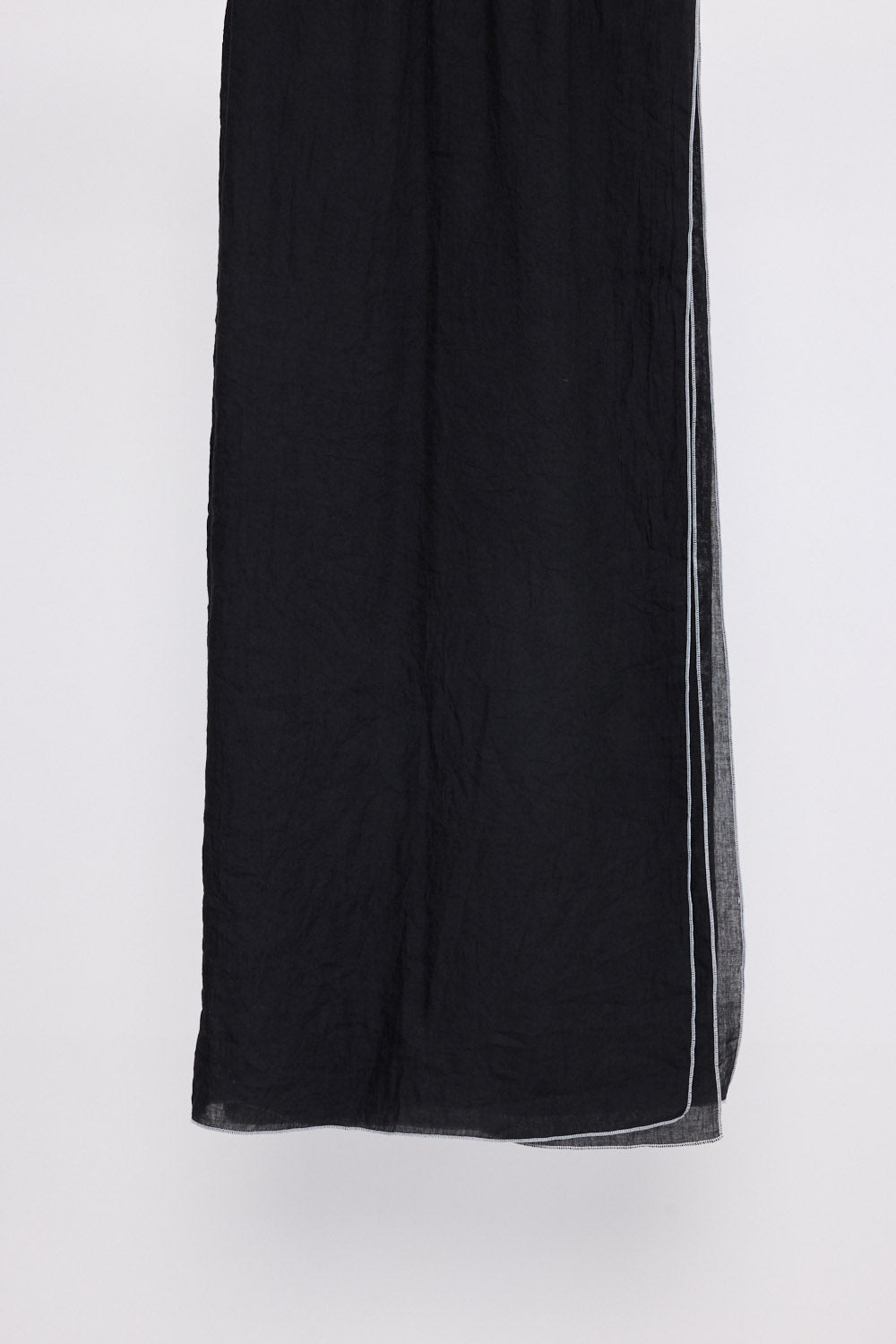 Kavari Scarf - Black scarf in black with lightweight woven finish, front view on white background