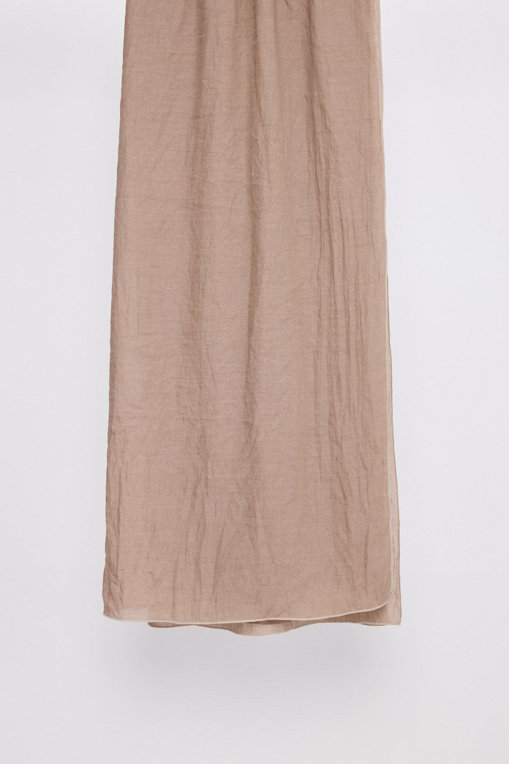 Kavari Scarf - Taupe scarf in taupe with lightweight woven finish, front view on white background