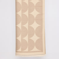 Paloma Scarf - Taupe scarf in taupe with geometric weave, front view on white background