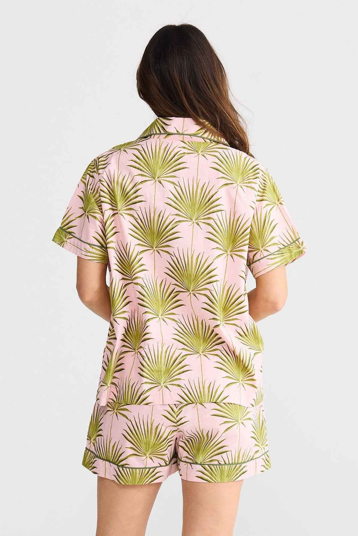 Namaste Pyjama Set - Pink Palm Print