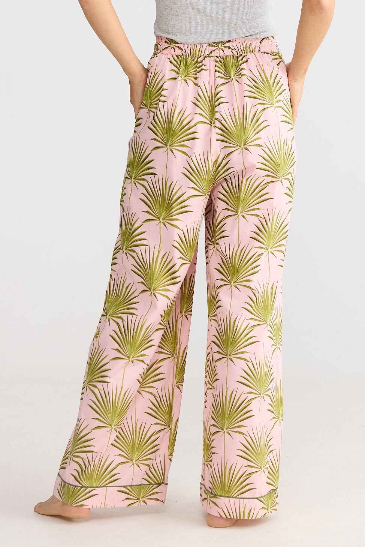 Slumber Pant - Pink Palm Print