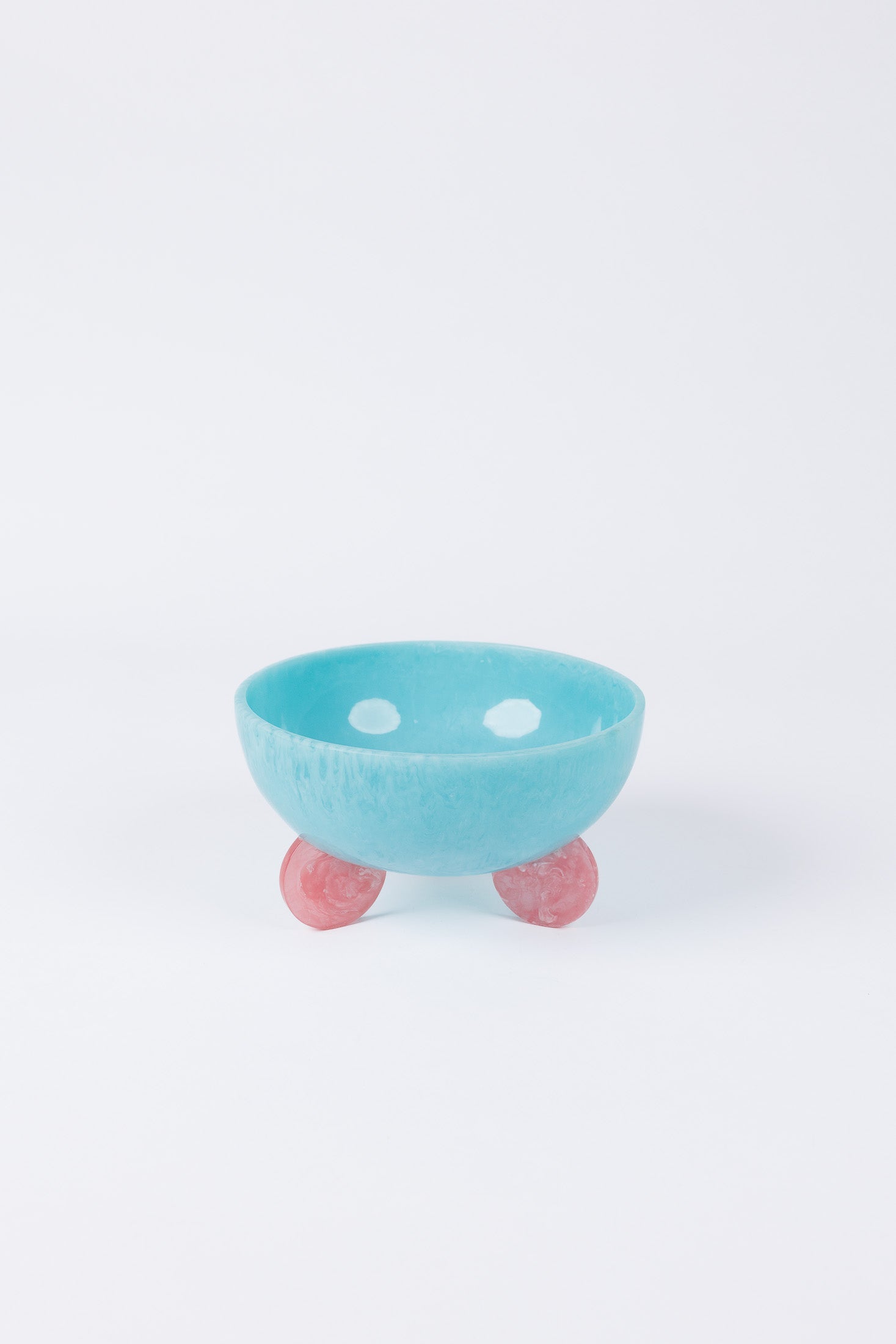 Kenzie Footed Bowl - Blue W Pink