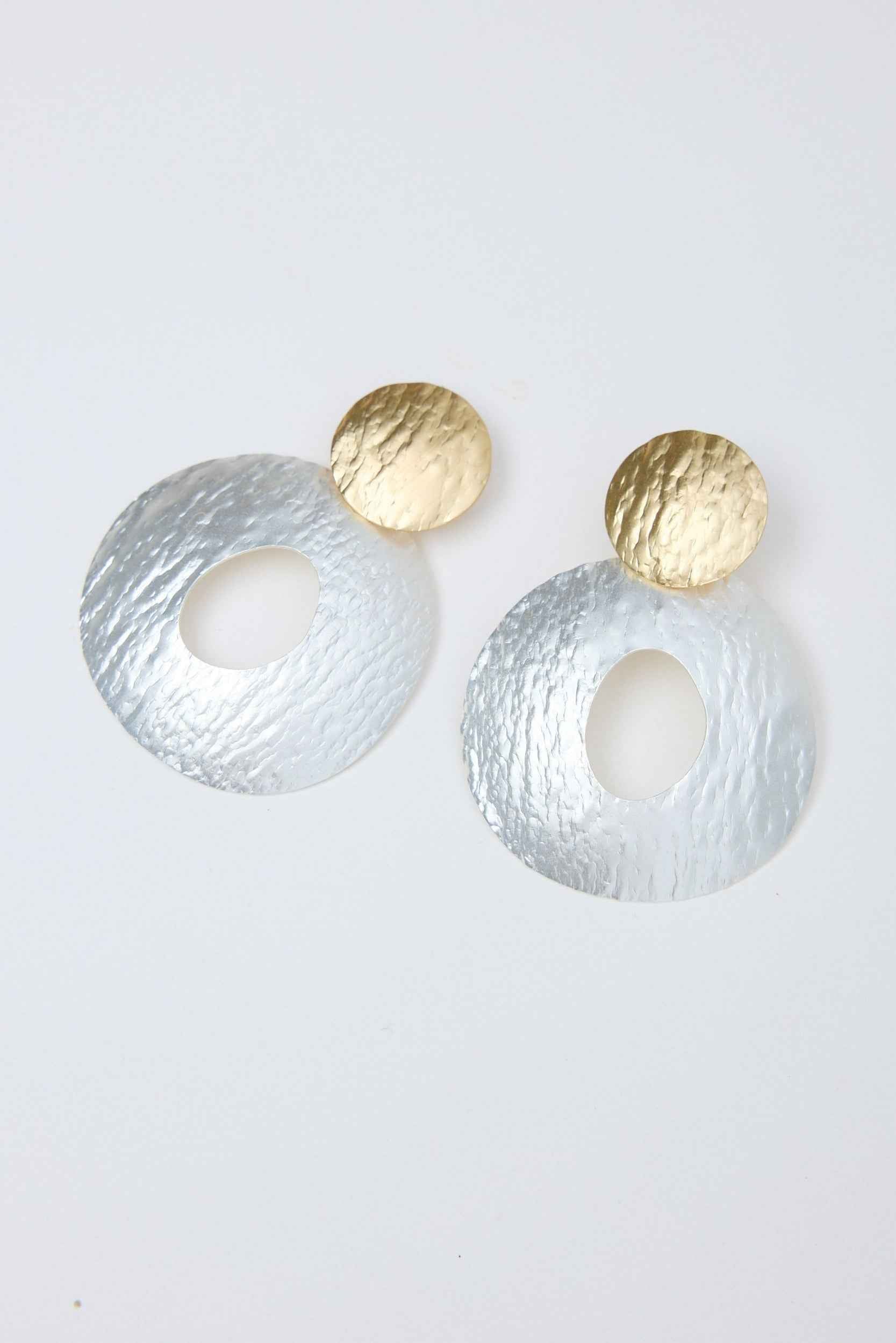 Nora Earrings - Silver W Gold