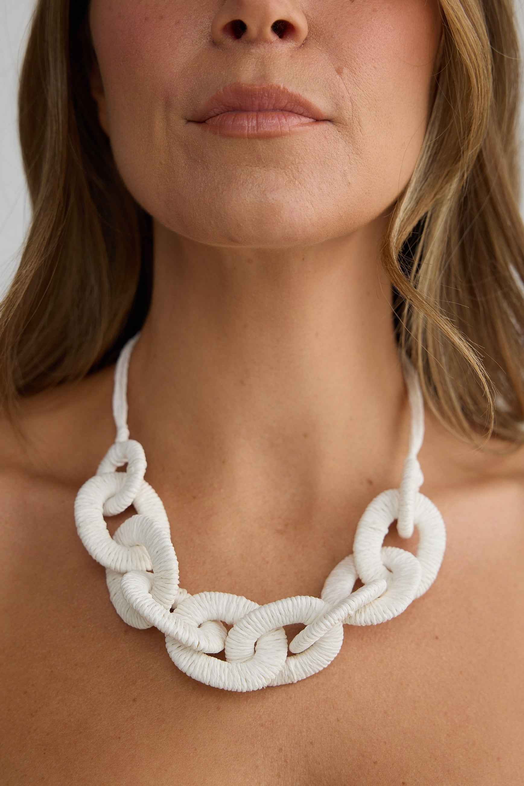 Chained Up Necklace - White