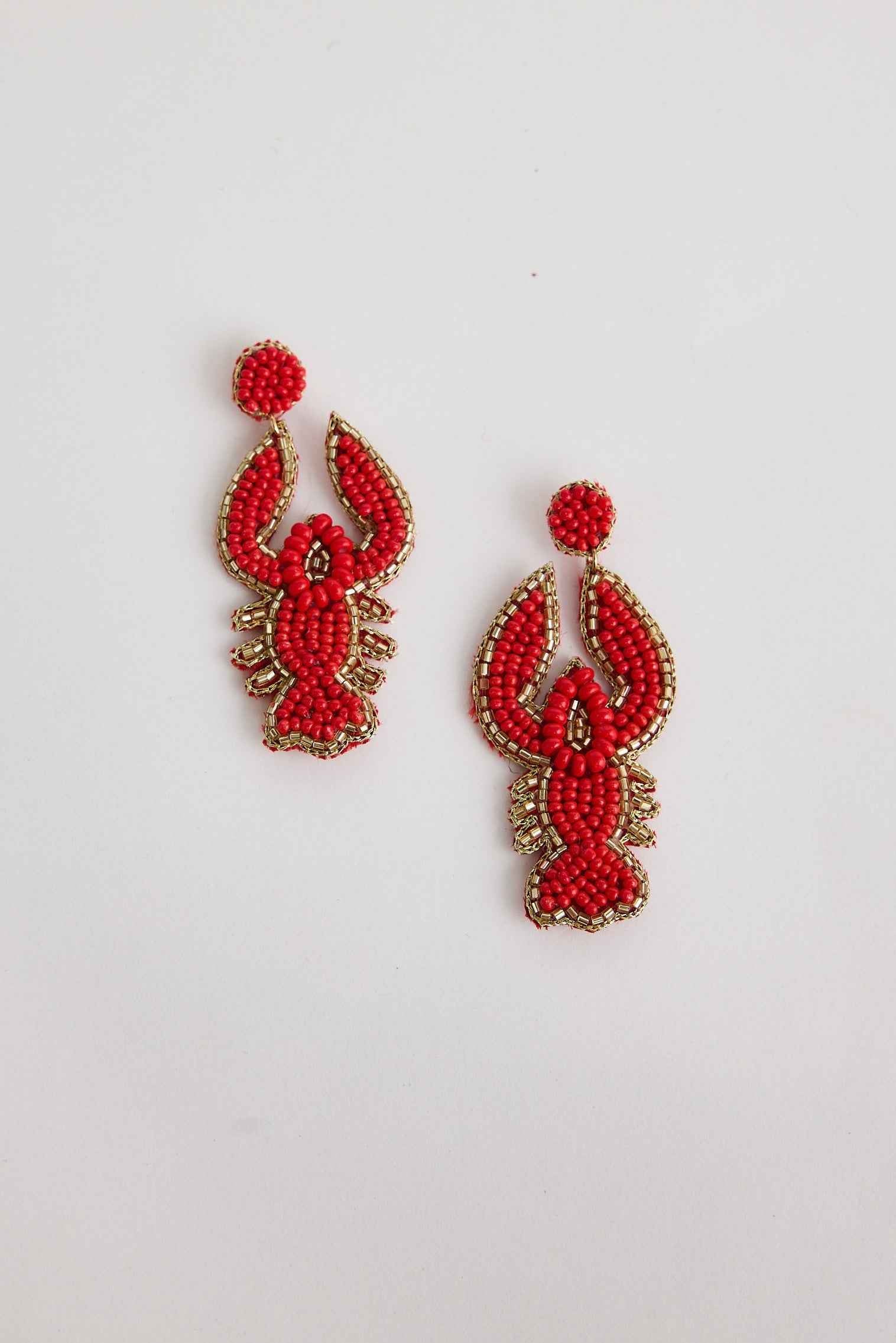 Lobster Earrings - Red