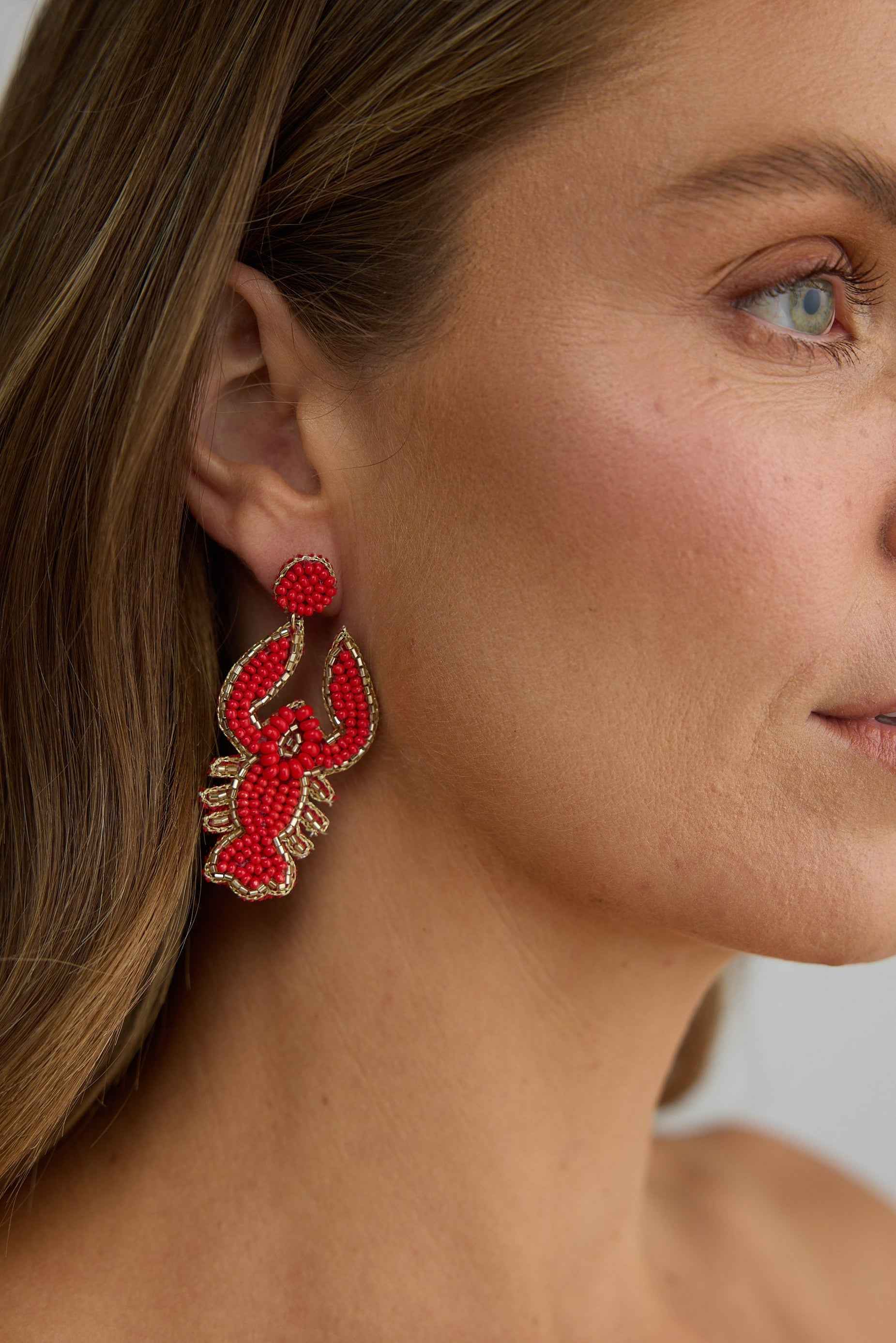 Lobster Earrings - Red