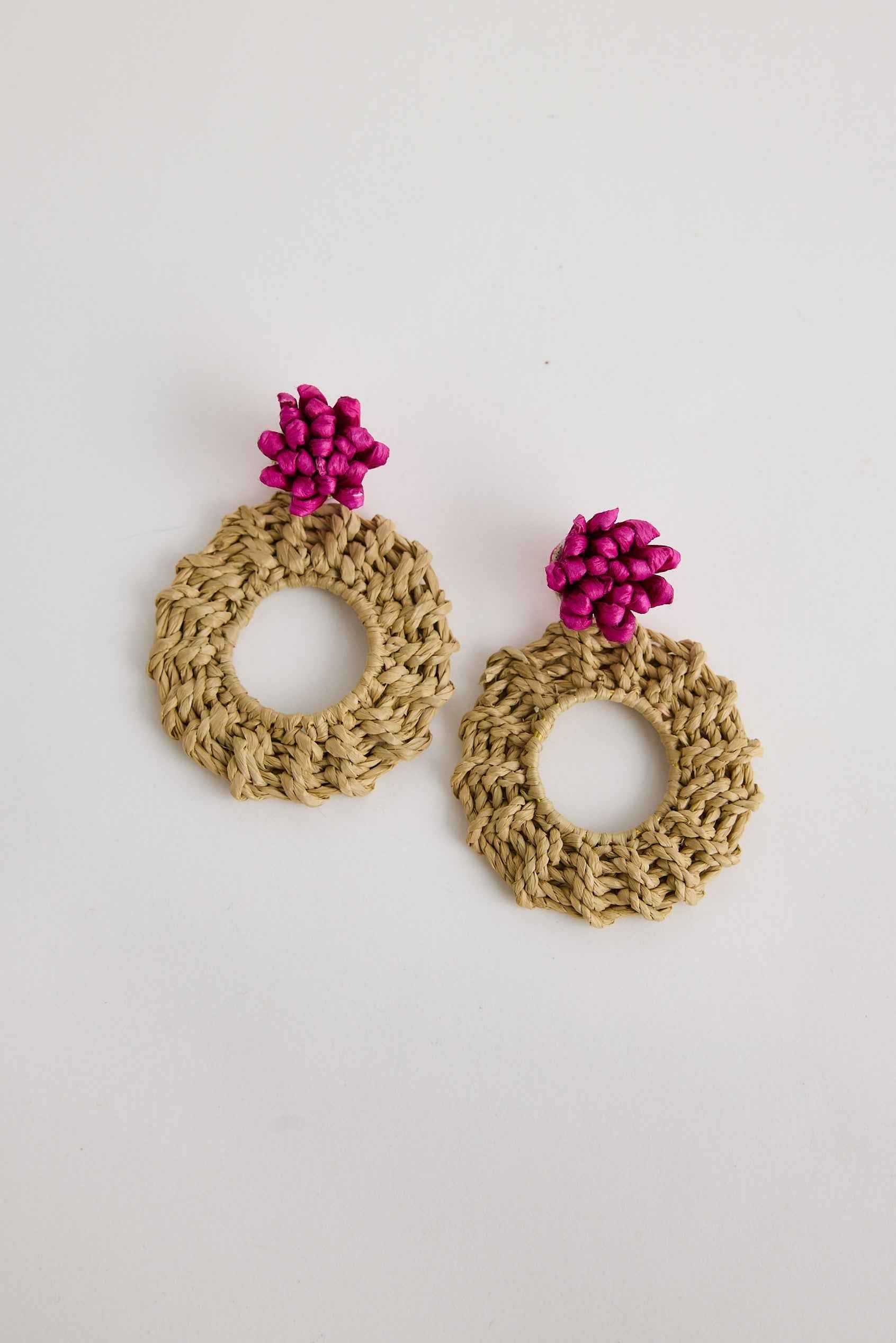 Petal Earrings - Hot Pink