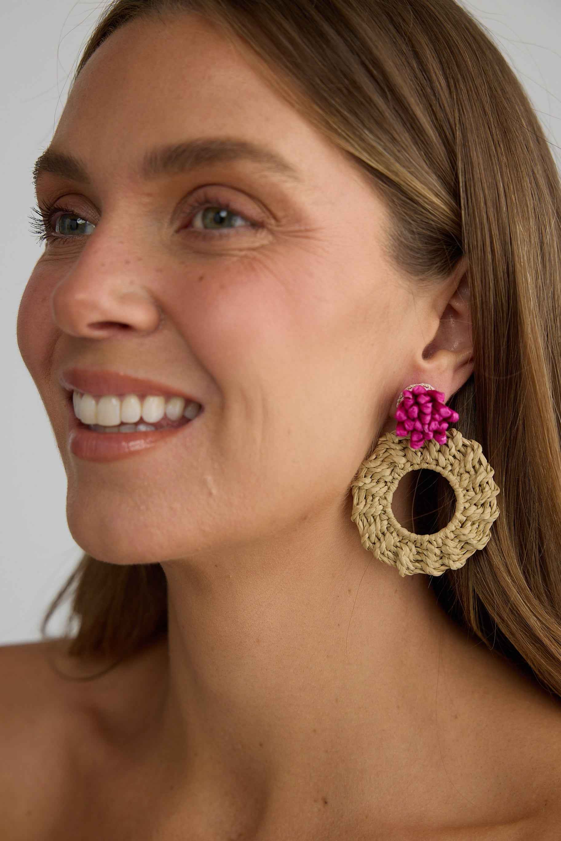 Petal Earrings - Hot Pink