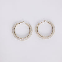 Graceful Earrings in gunmetal with soft textured finish, front view.