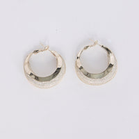 Eclipse Earrings in gunmetal with soft textured finish, front view.